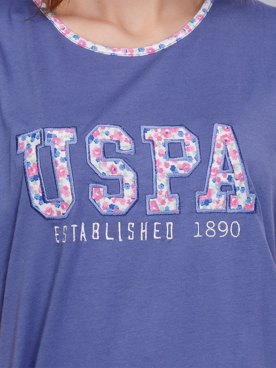 Домашній одяг US Polo Assn - Футболка і бриджі 15601 сині, L - фото 4