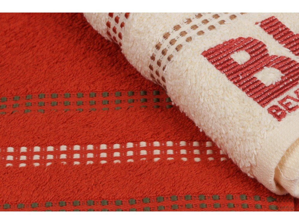Набір рушників Beverly Hills Polo Club - 355BHP1267 Botanik Brick Red, Cream 50*90 - фото 2