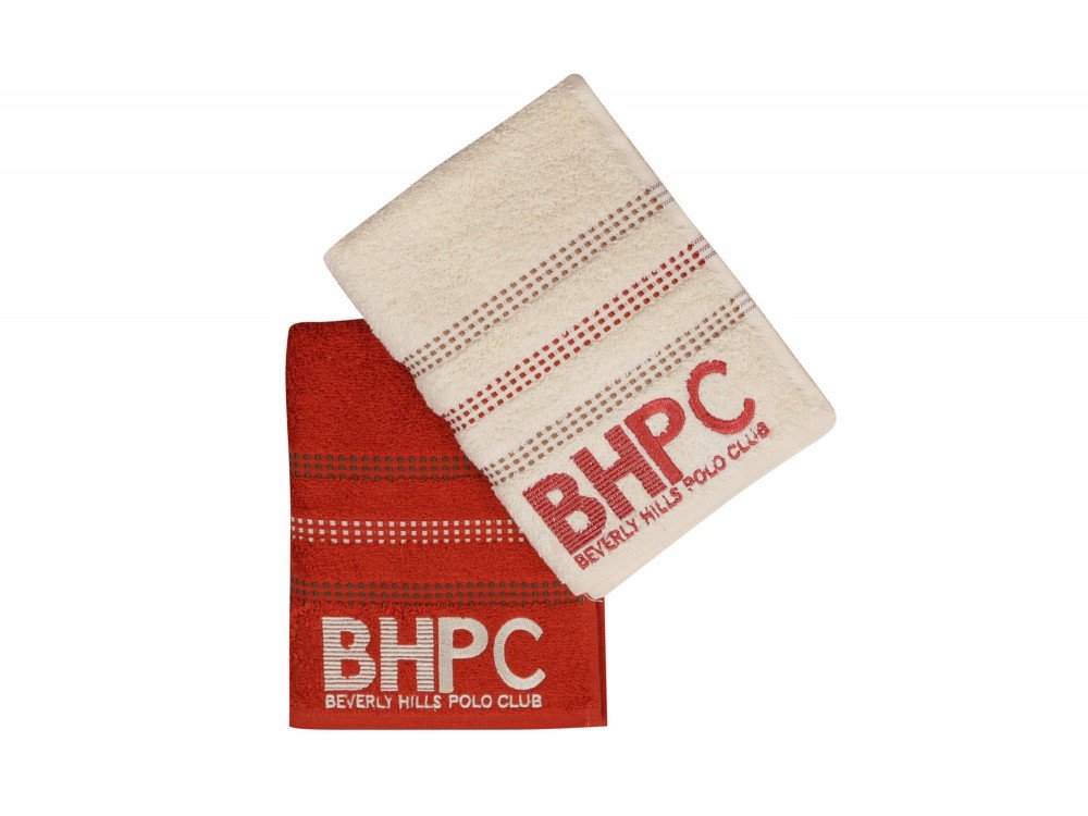 Набір рушників Beverly Hills Polo Club - 355BHP1267 Botanik Brick Red, Cream 50*90 - фото 3
