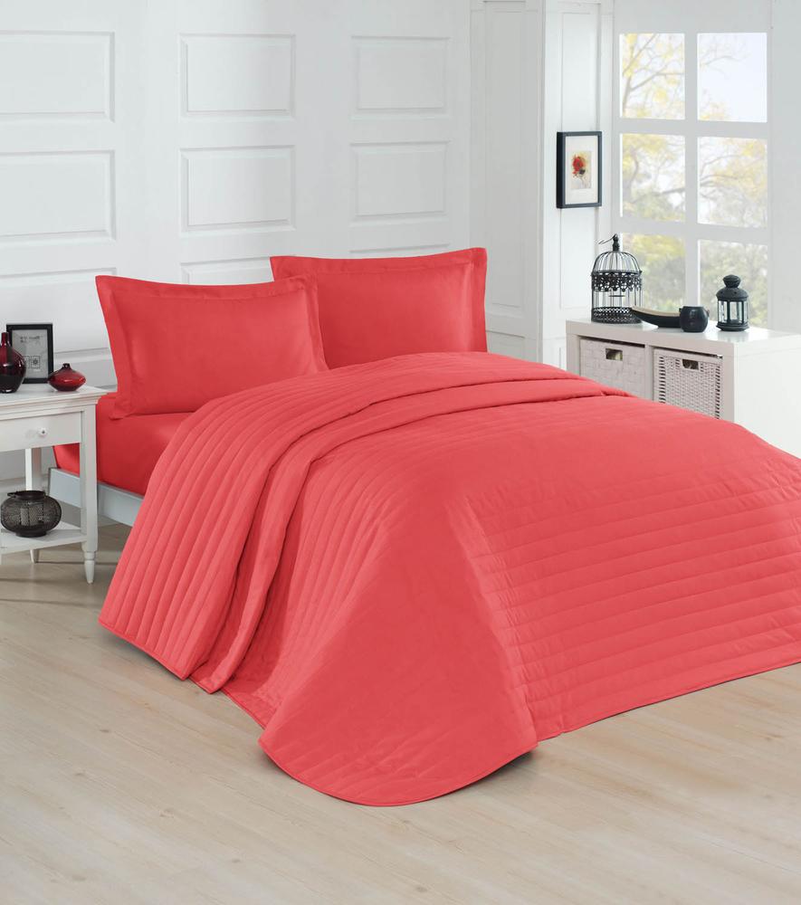Покривало стьобане Eponj Home - Monart coral кораловий 220*240