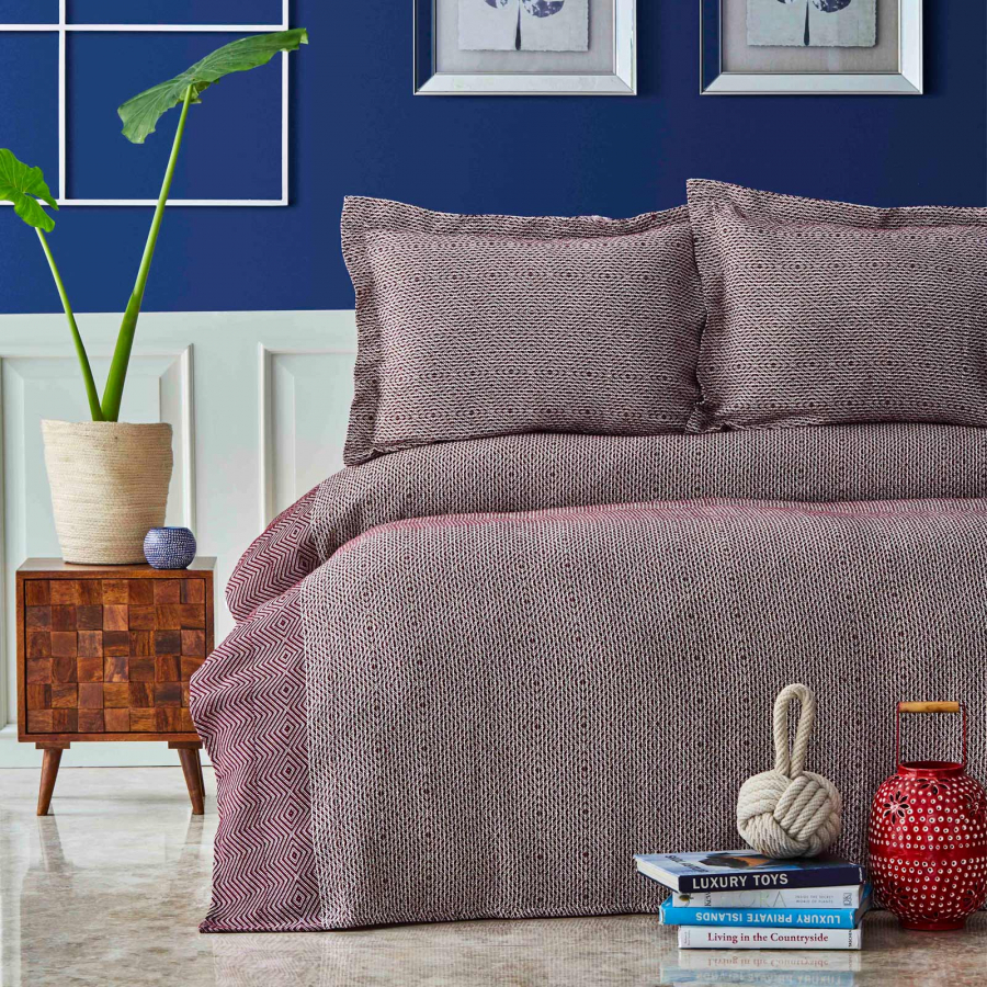 Покривало з наволочками Nautica Home - Carla bordo бордовий 230*240