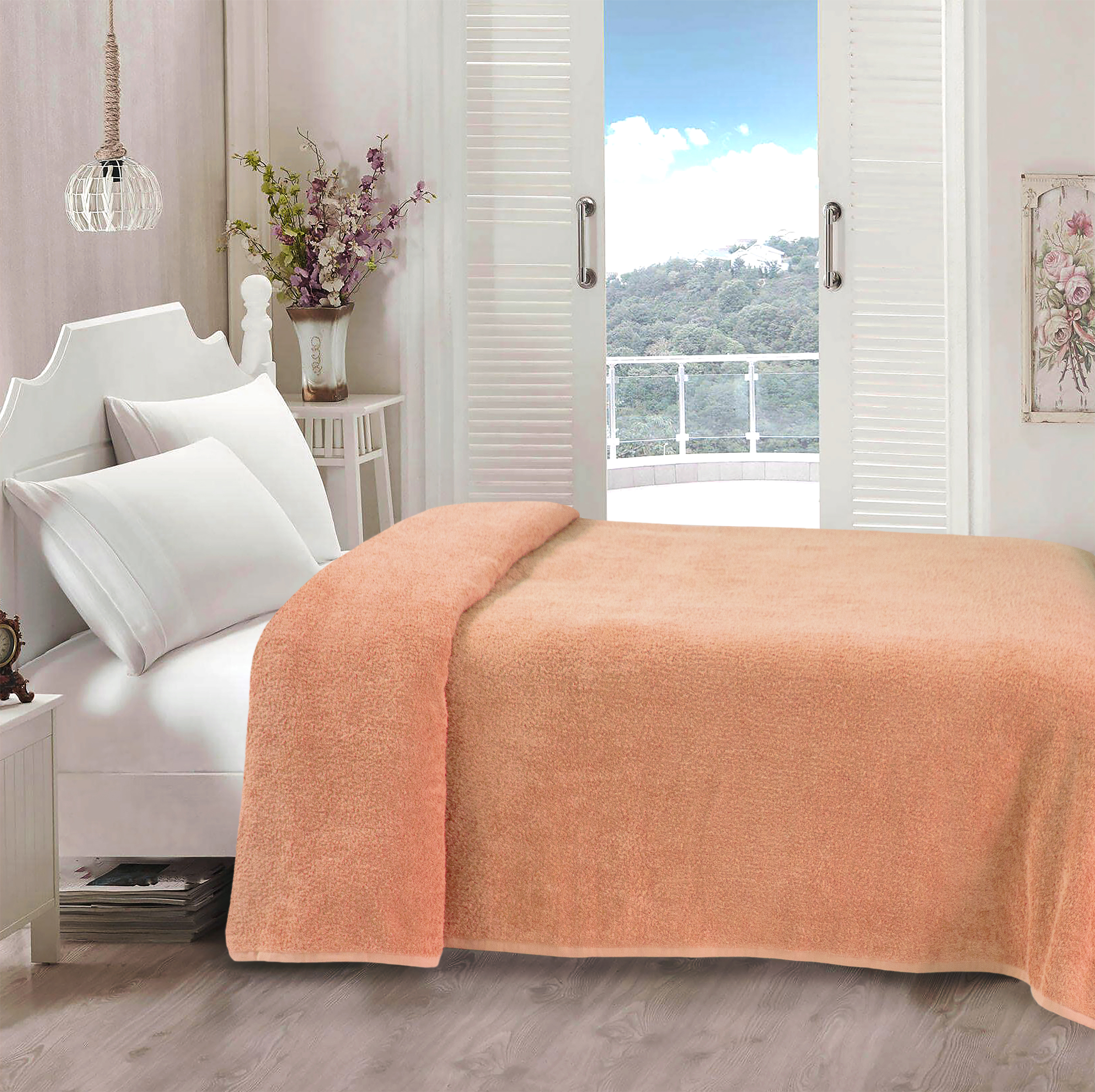 Простирадло Iris Home махрове - Peach 190*220 - фото 2