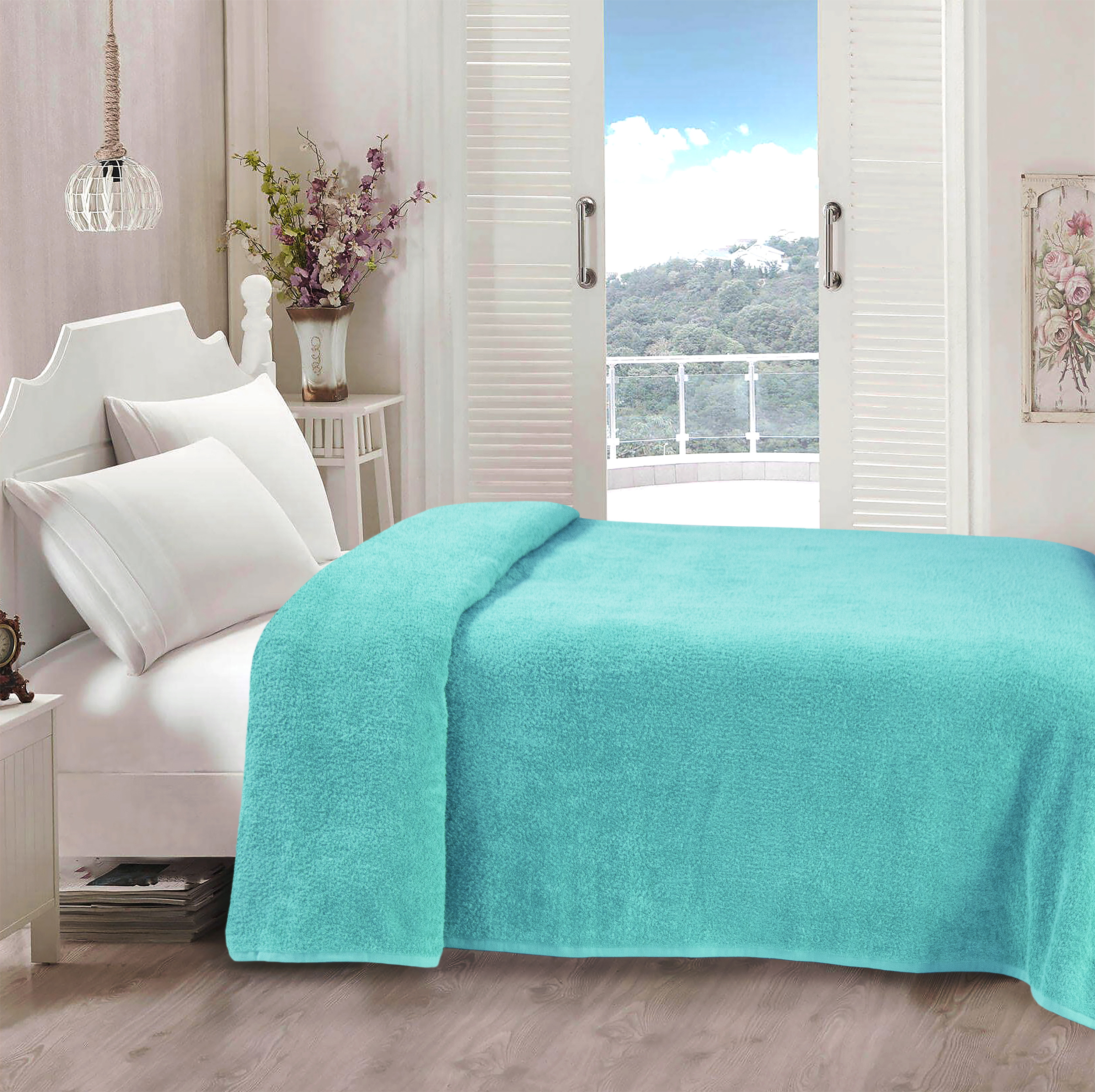 Простирадло Iris Home махрове - Aruba blue 190*220 - фото 2