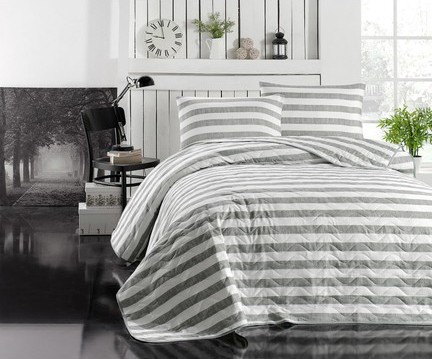 Покривало стьобане з наволочкою Eponj Home - Hook gri сірий 160*220