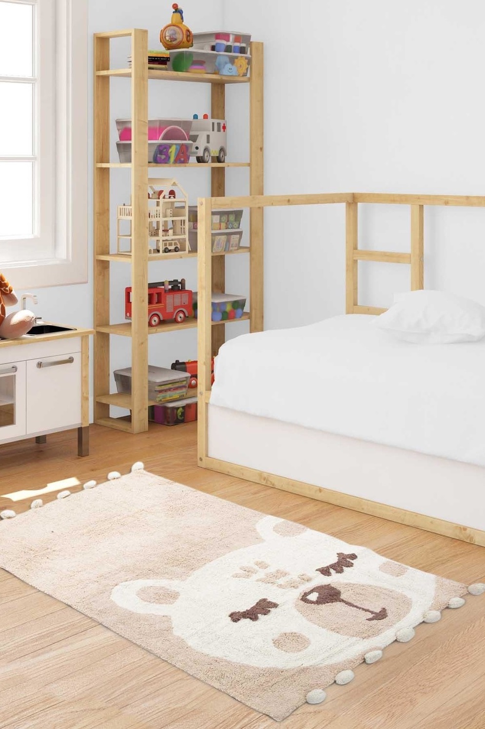 Килимок в дитячу кімнату Irya - Teddy krem кремовий 80*150 - фото 2
