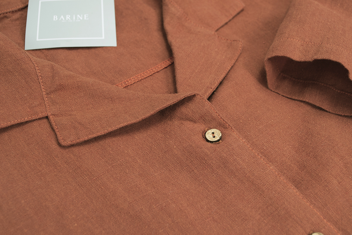 Домашня сорочка Barine - Lino PJ spicy orange помаранчевий S - фото 3