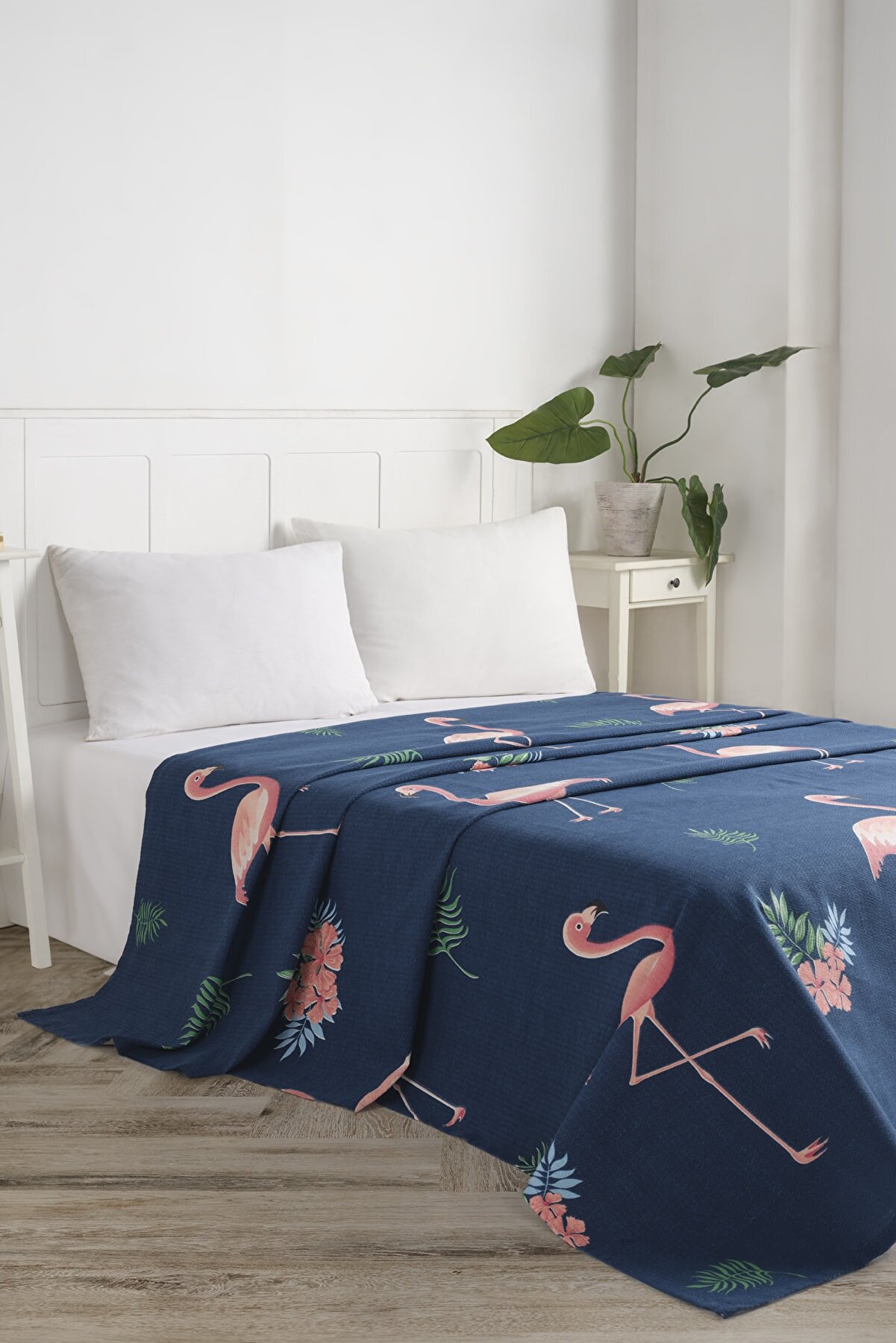 Покривало піке Eponj Home - BigFilamin laci синій вафельне 160*235