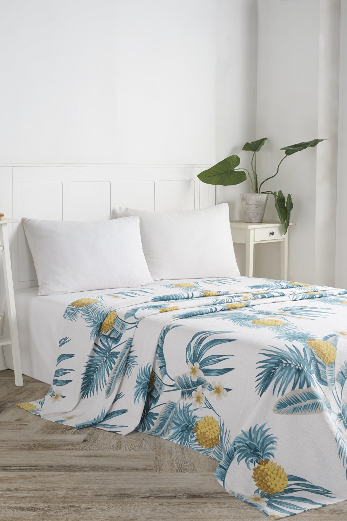 Покривало піке Eponj Home - CustomAnanas beyaz білий вафельне 160*235