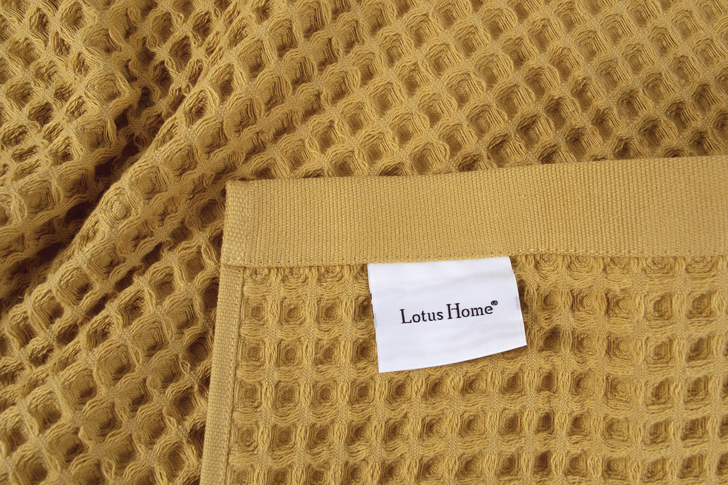 Рушник Lotus Home - Waffle mustard гірчичний 70*140 - фото 4