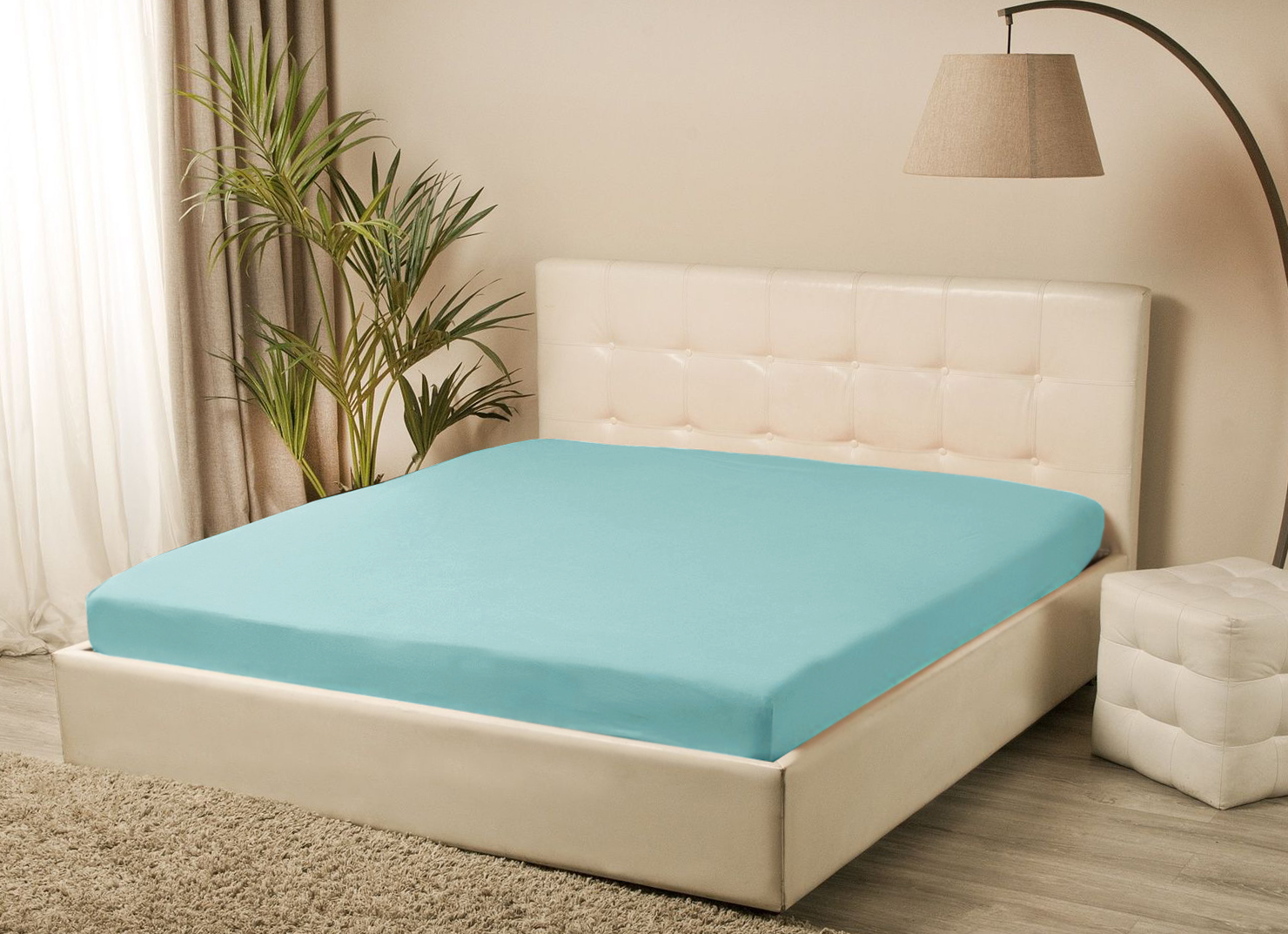 Простирадло трикотажне на резинці Iris Home - Бірюзовий 160*200+25