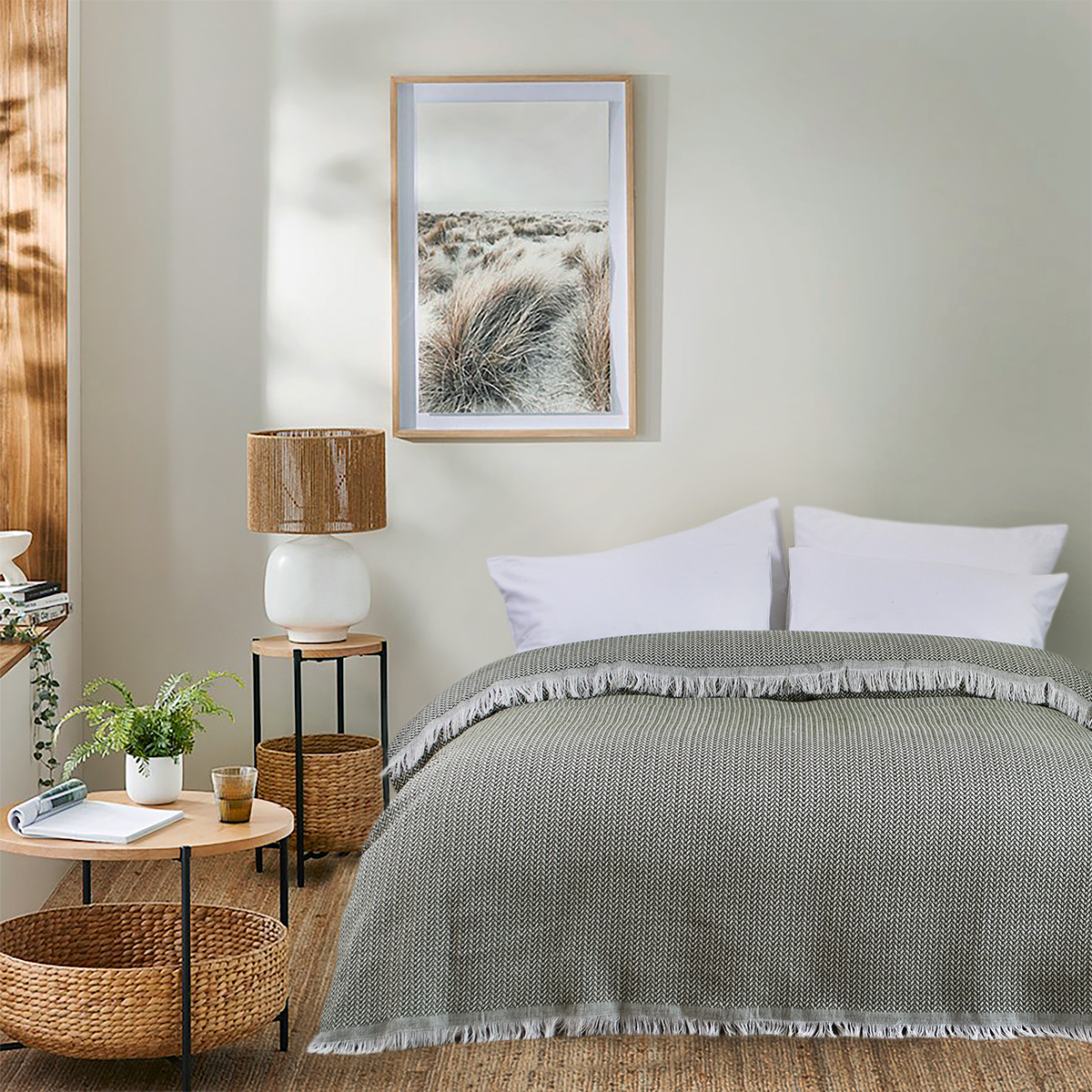 Покривало Lotus Home - Retimna khaki хакі 220*240 - фото 2