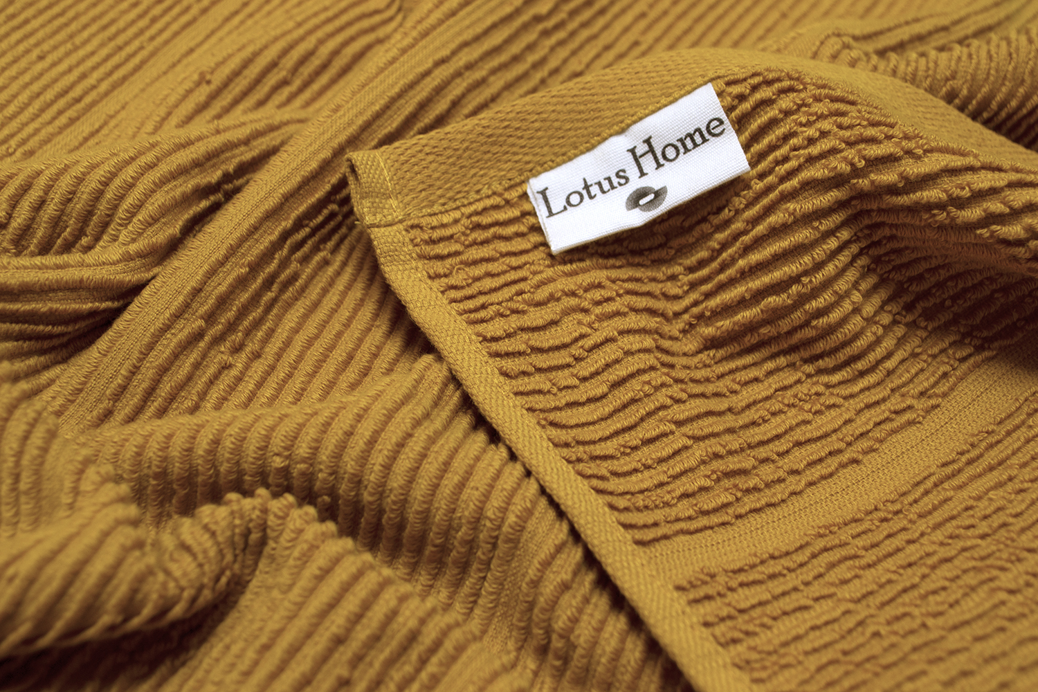 Рушник Lotus Home - Sophie mustard гірчичний 50*90 - фото 3