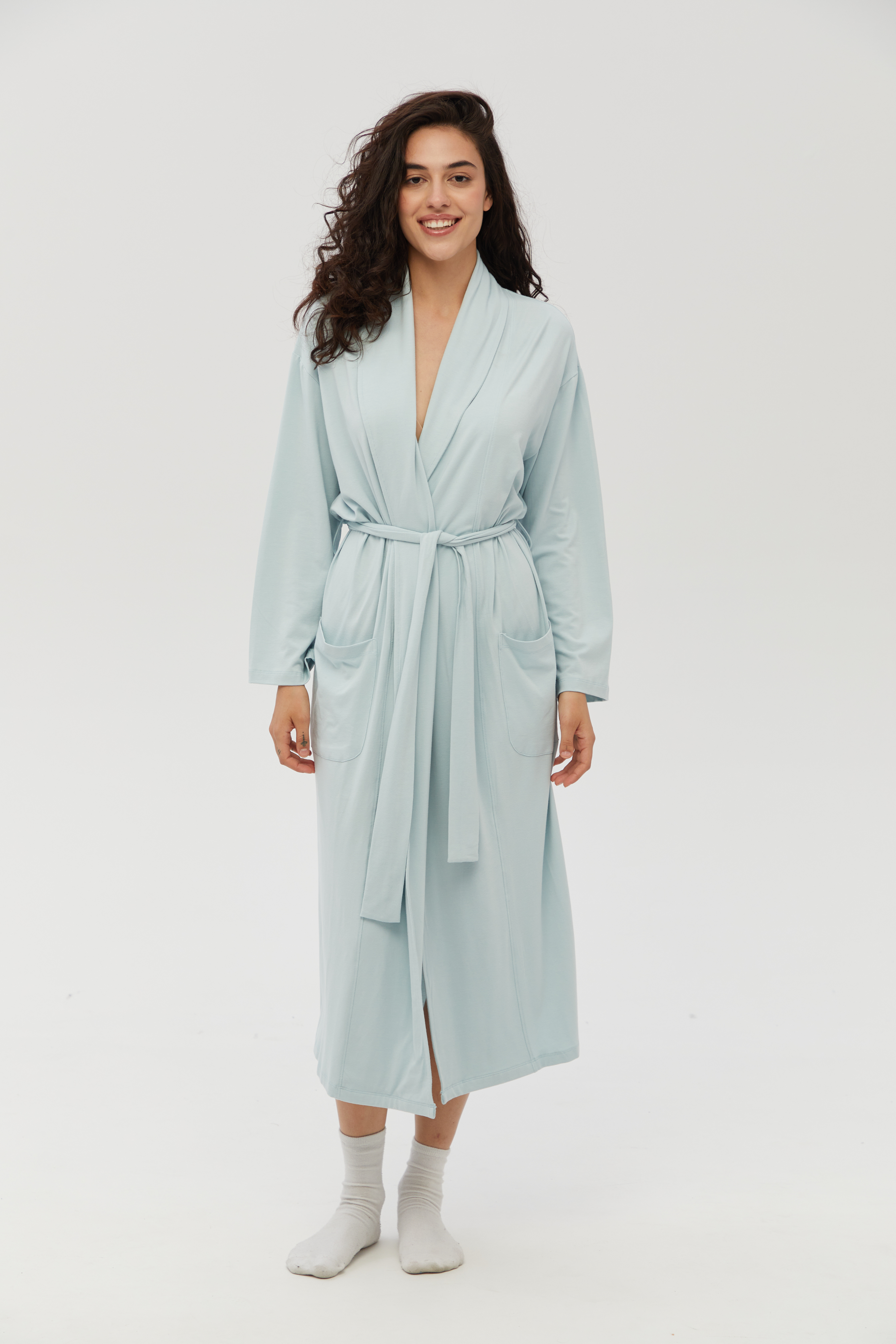 Халат Lotus Home - Affi blue S/M - фото 2