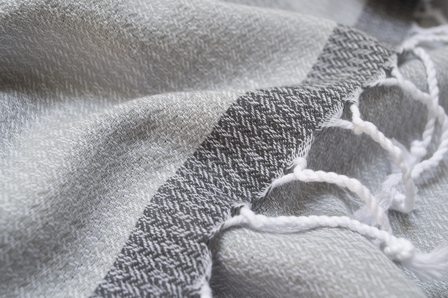 Рушник Barine Pestemal - Basak 95*165 Light Grey-Grey сірий - фото 4