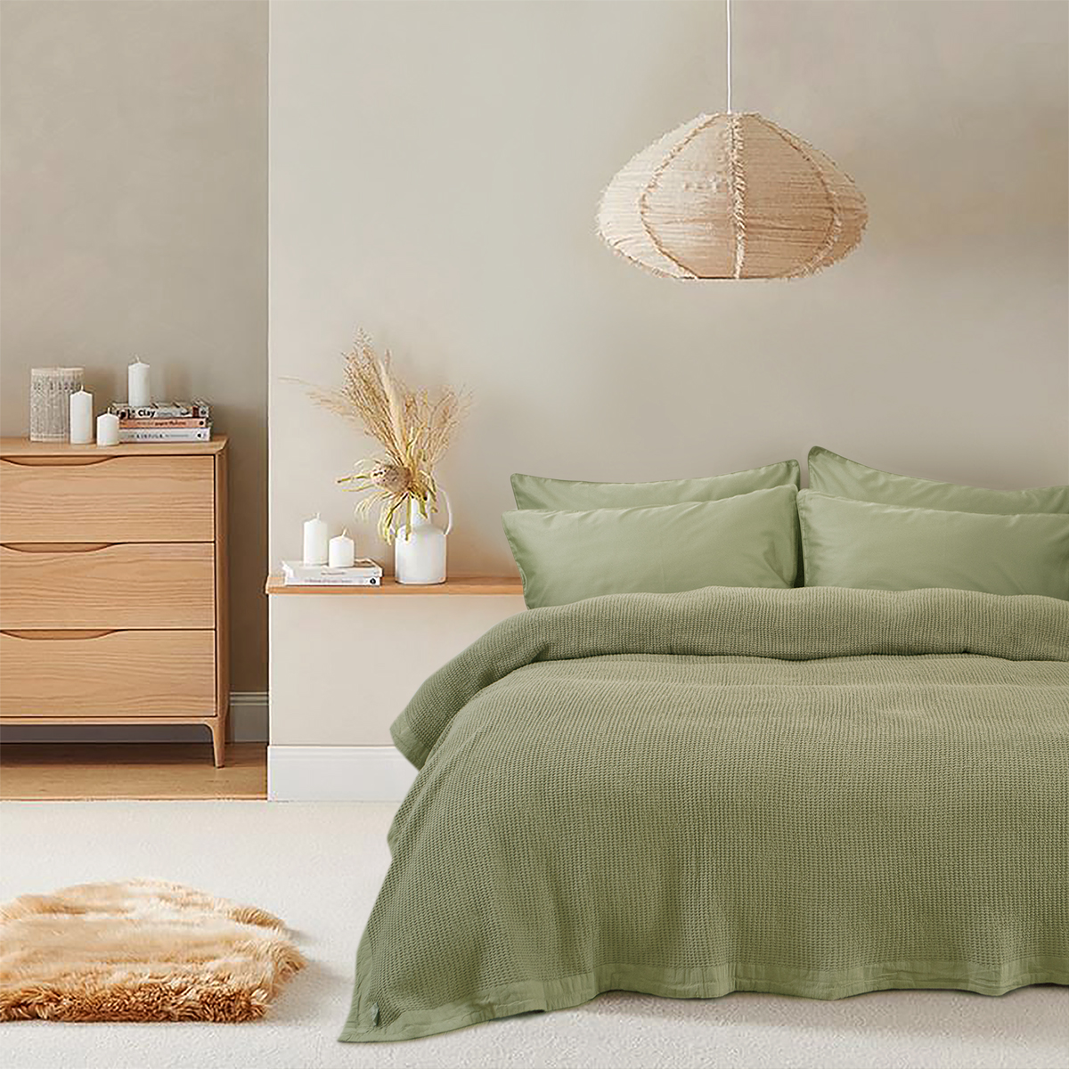 Покривало Lotus Home - Rius olive оливковий 240*260 - фото 2