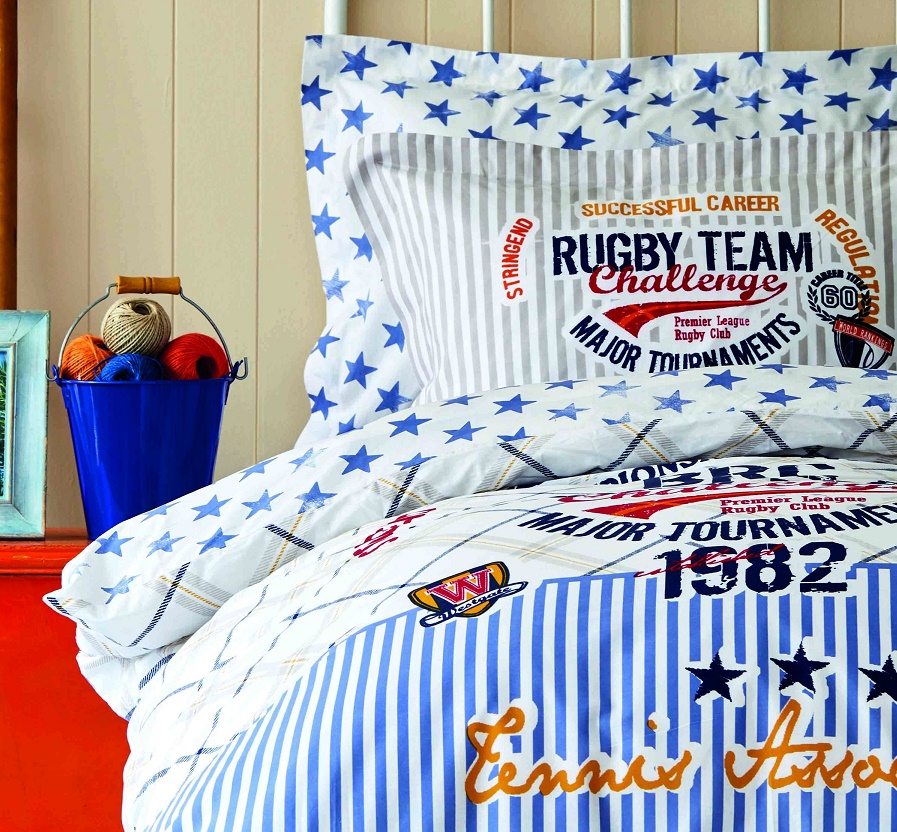 Постільна білизна Karaca Home - Challenge mavi 2020-2 блакитний ранфорс підлітковий - фото 4