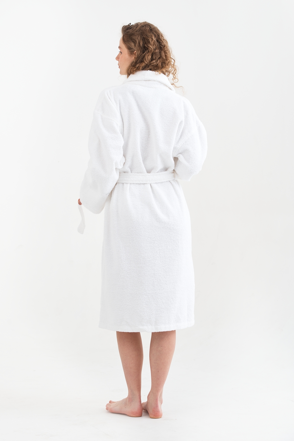 Халат махровий unisex Lotus Home - Basic Line white S - фото 8