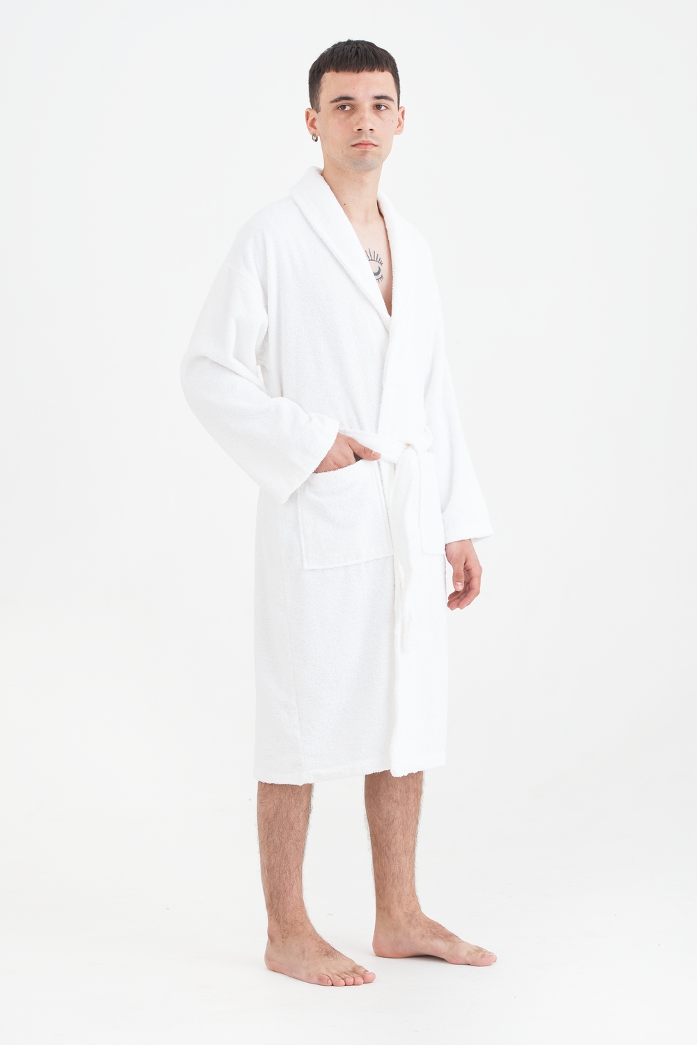 Халат махровий unisex Lotus Home - Basic Line white 2XL - фото 4