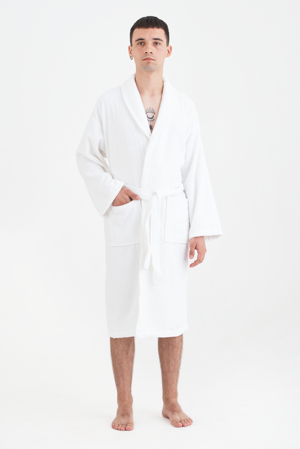 Халат махровий unisex Lotus Home - Basic Line white XL - фото 3