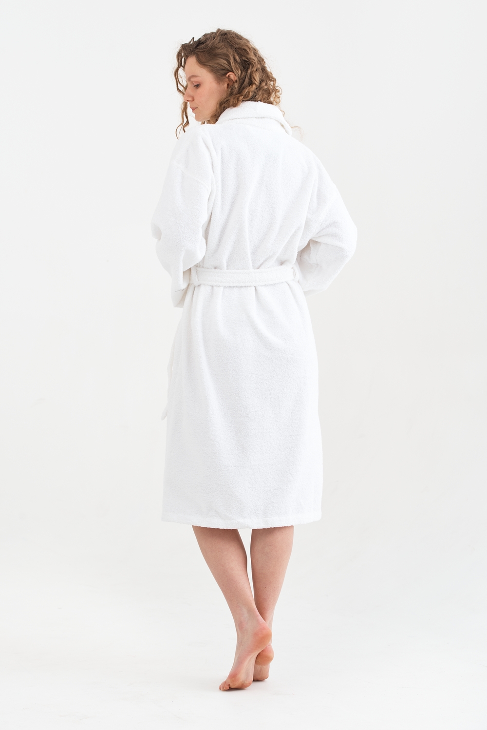 Халат махровий unisex Lotus Home - Basic Line white L - фото 5