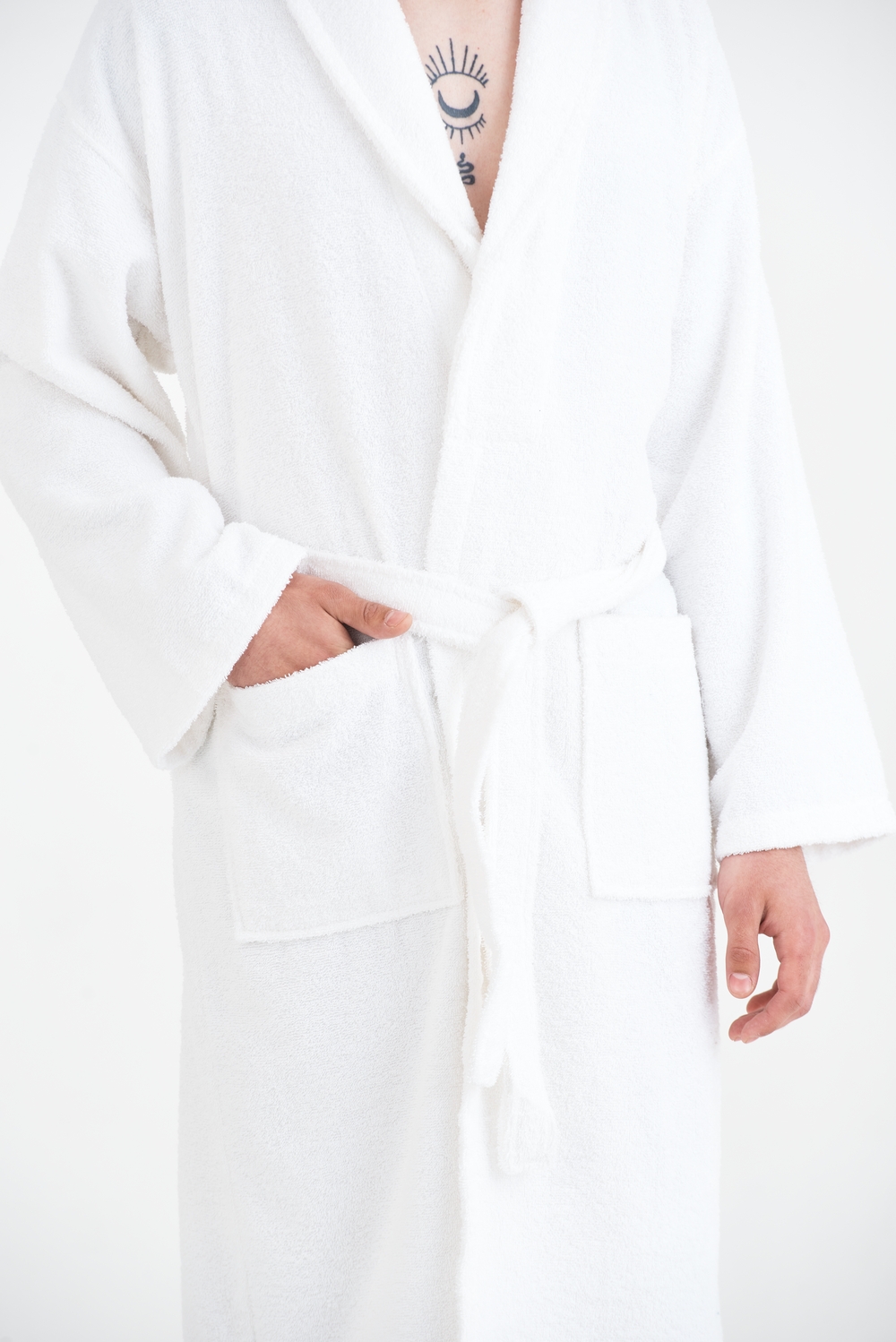 Халат махровий unisex Lotus Home - Basic Line white L - фото 10
