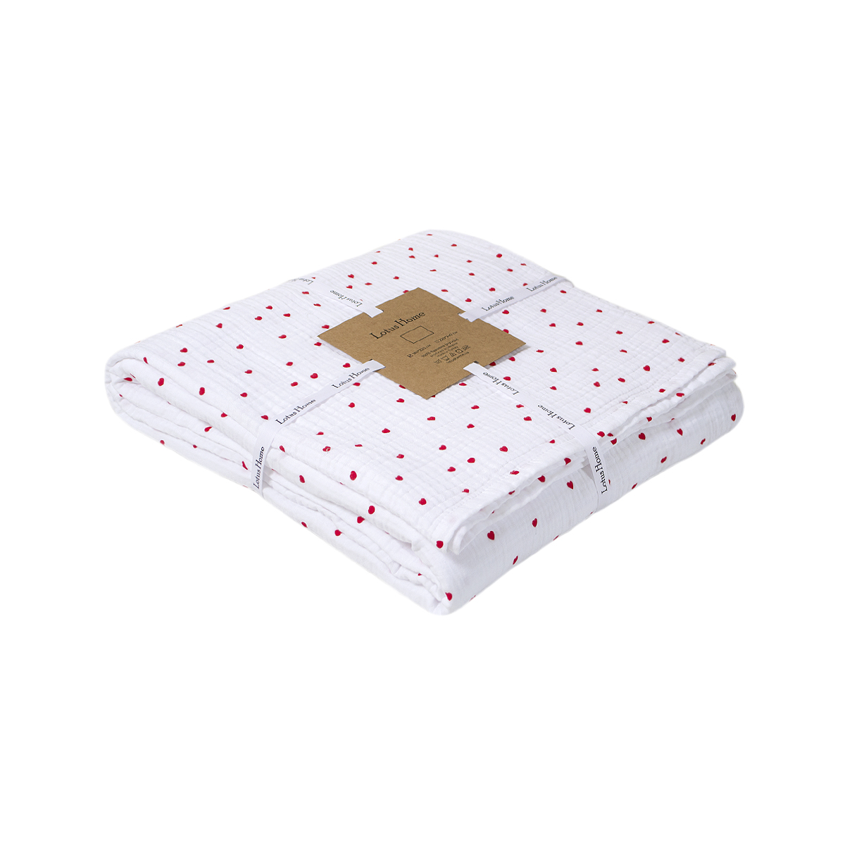 Покривало (простирадло) muslin Lotus Home - Molly Heart 160*220