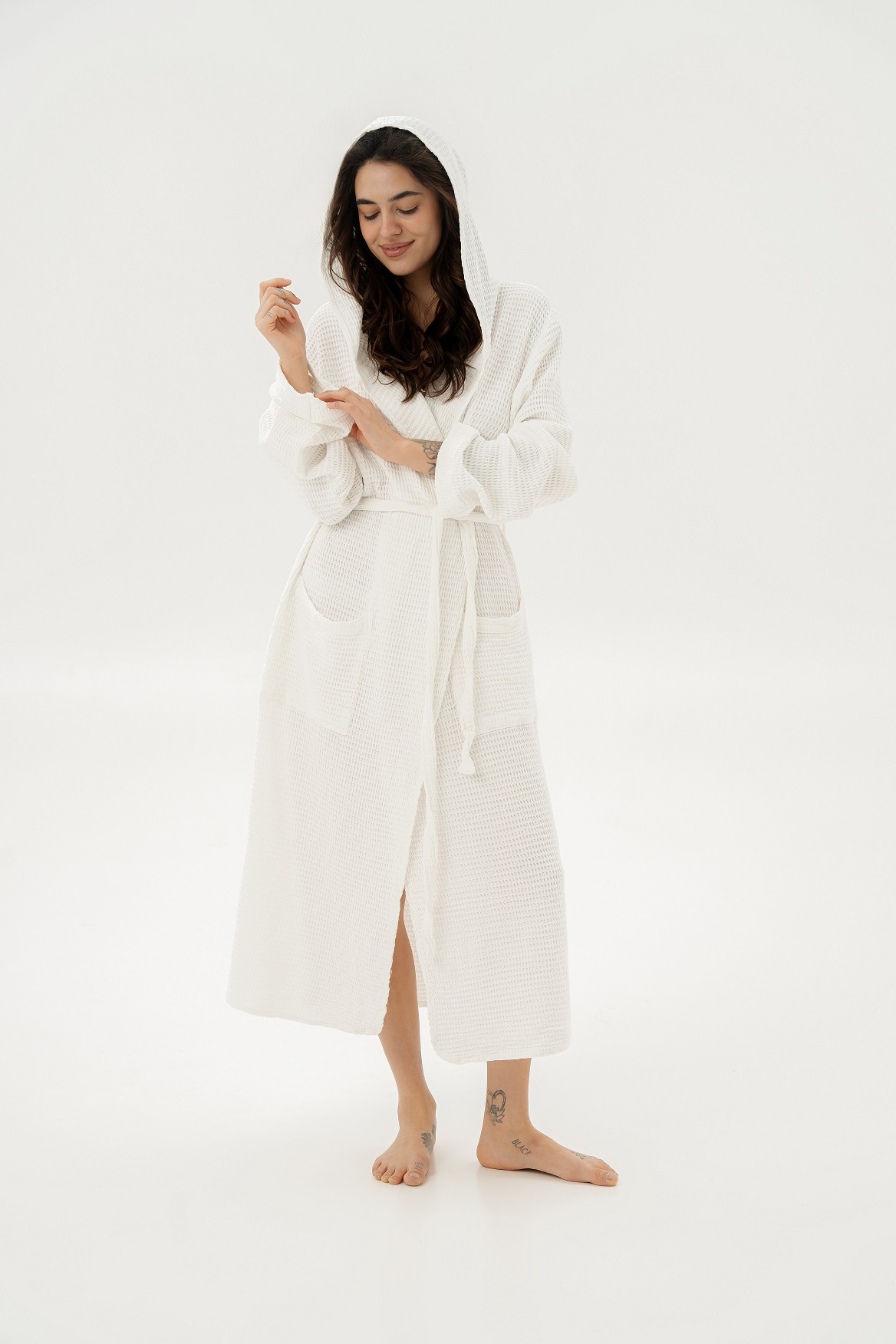 Халат Lotus Home - Rius off white молочний S/M - фото 2