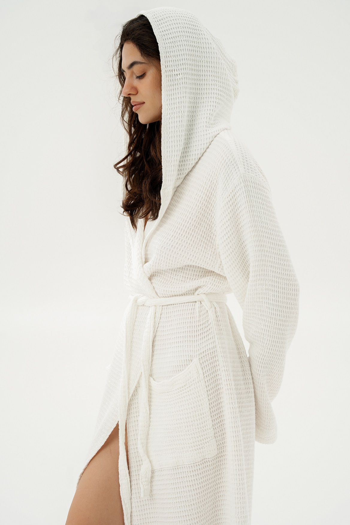 Халат Lotus Home - Rius off white молочний S/M - фото 3