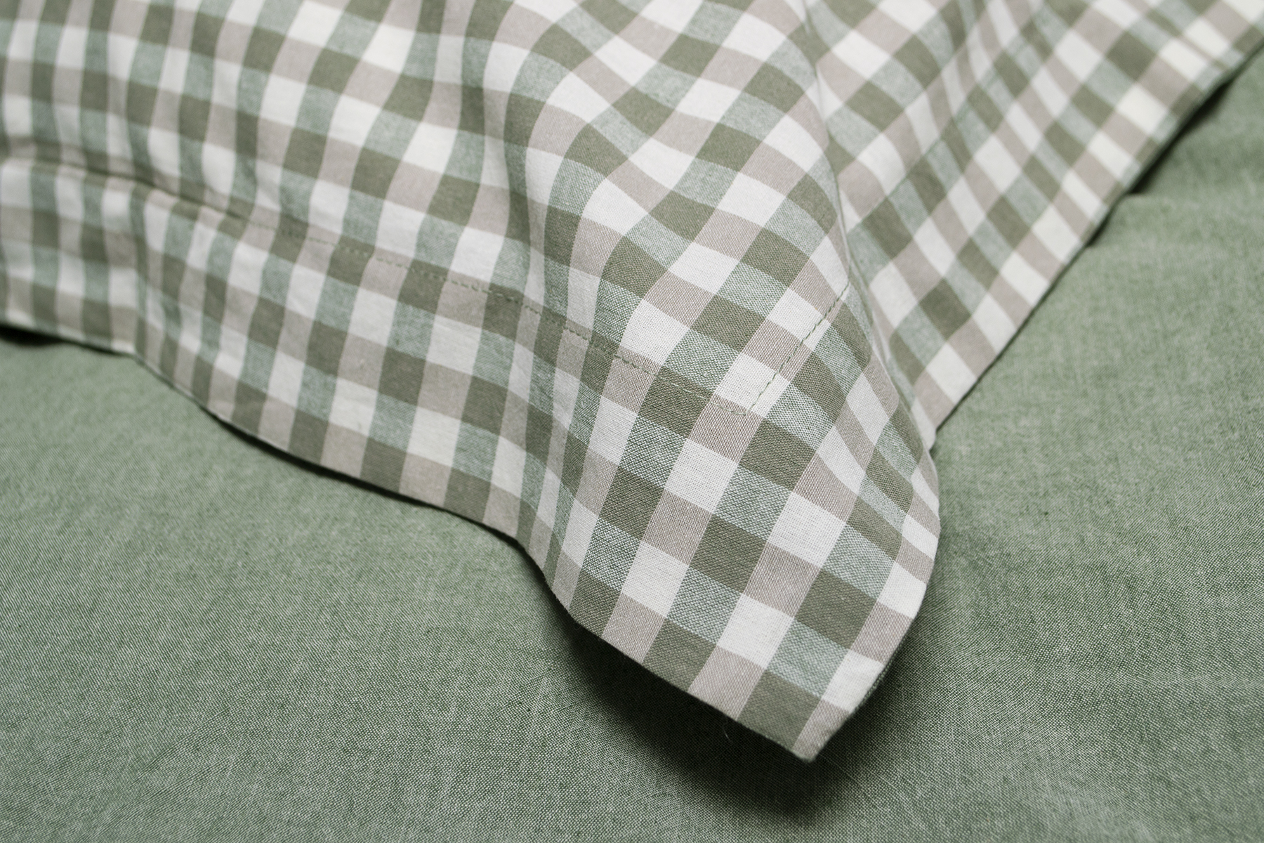Постільна білизна Lotus Home - Checked Gingham оливковий сімейний - фото 4