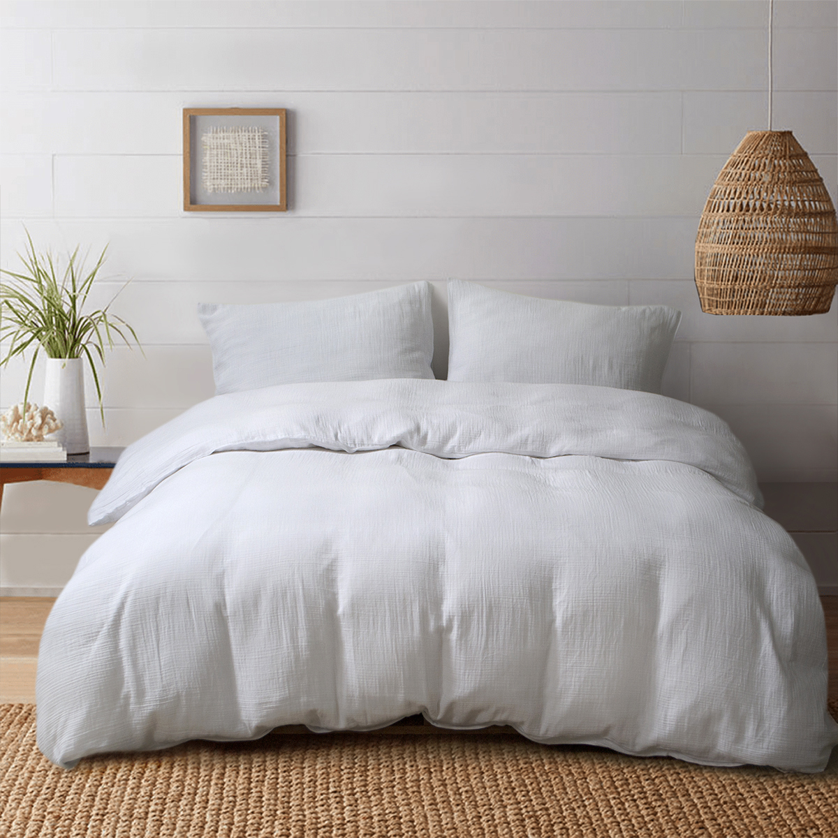 Постільна білизна muslin Lotus Home - White євро - фото 2