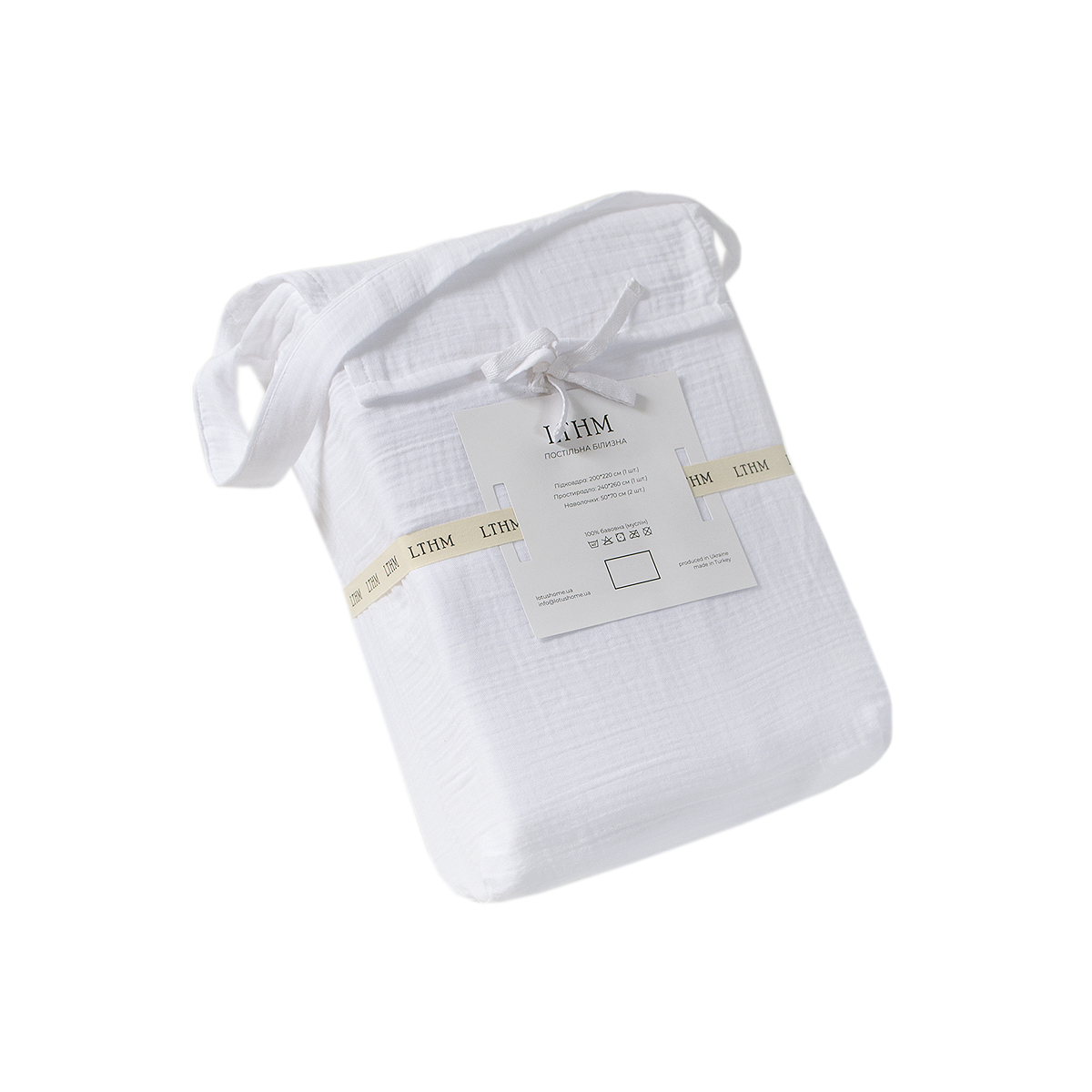 Постільна білизна muslin Lotus Home - White євро - фото 7