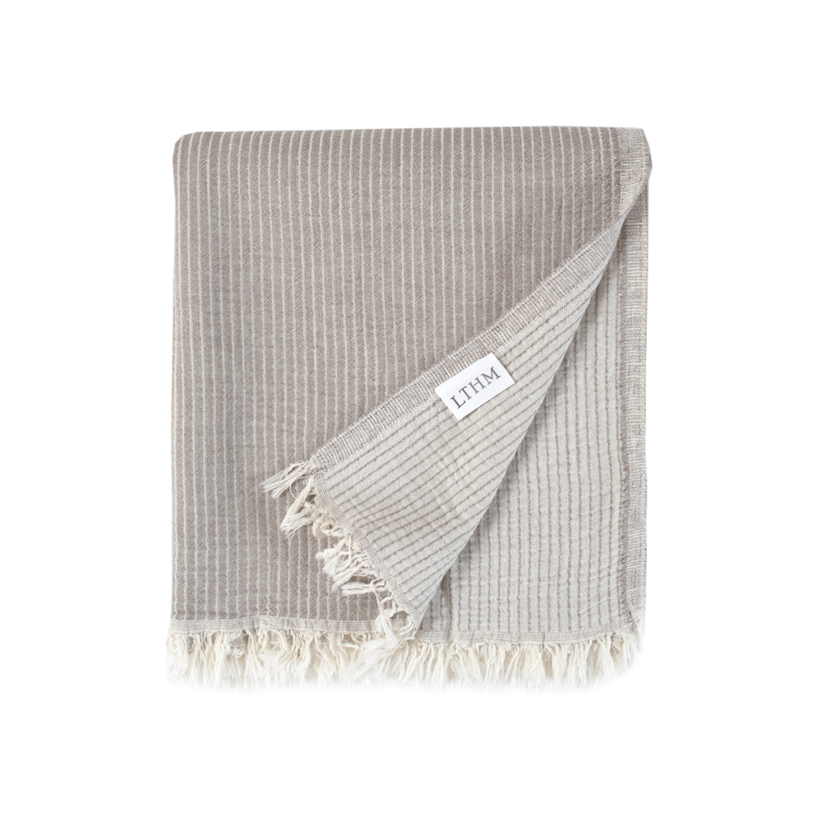 Покривало Lotus Home - Premium Stripe коричневий 190*225 - фото 3