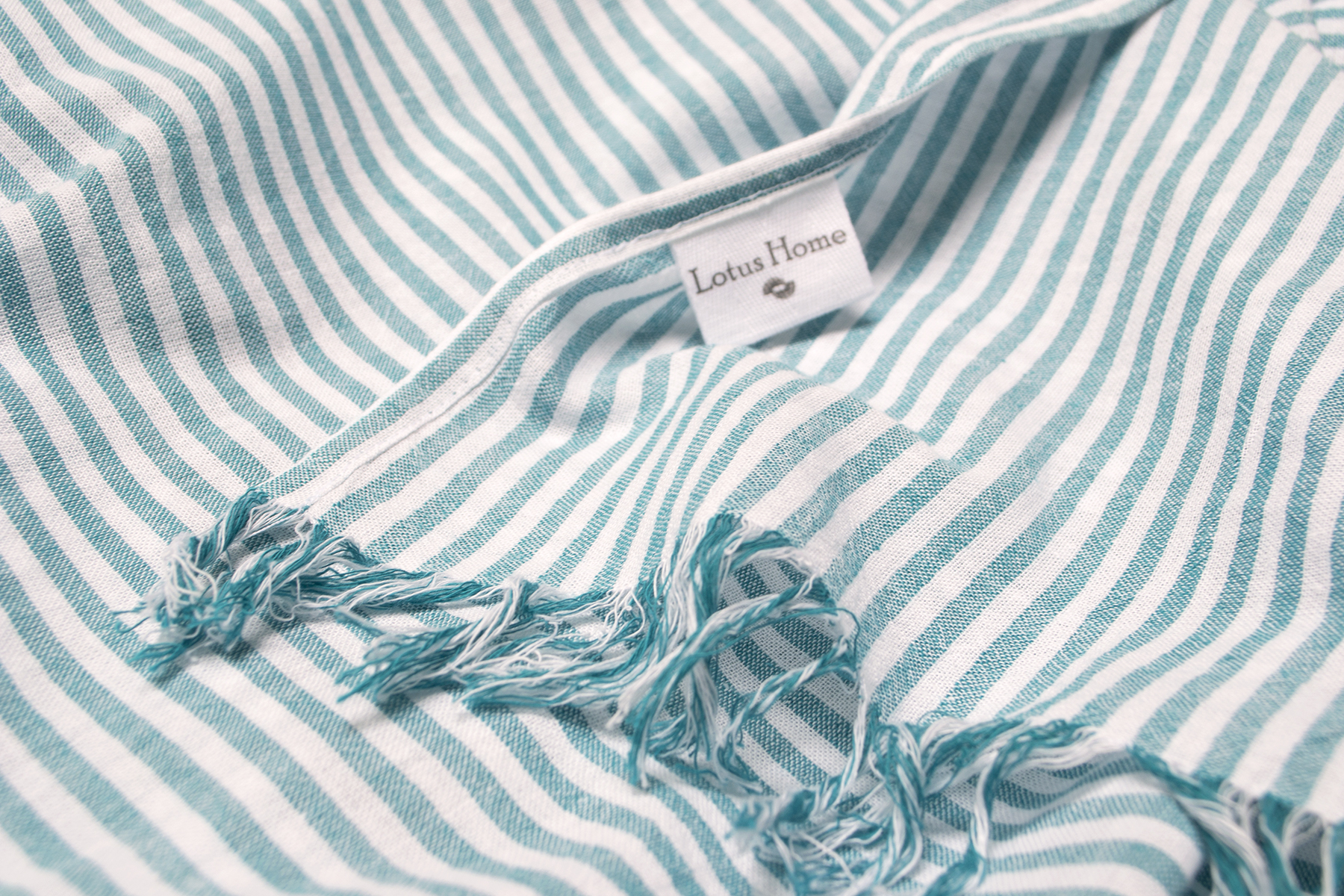 Рушник Lotus Home Pestemal - Argosa stripe 85*175 emerald смарагдовий - фото 3