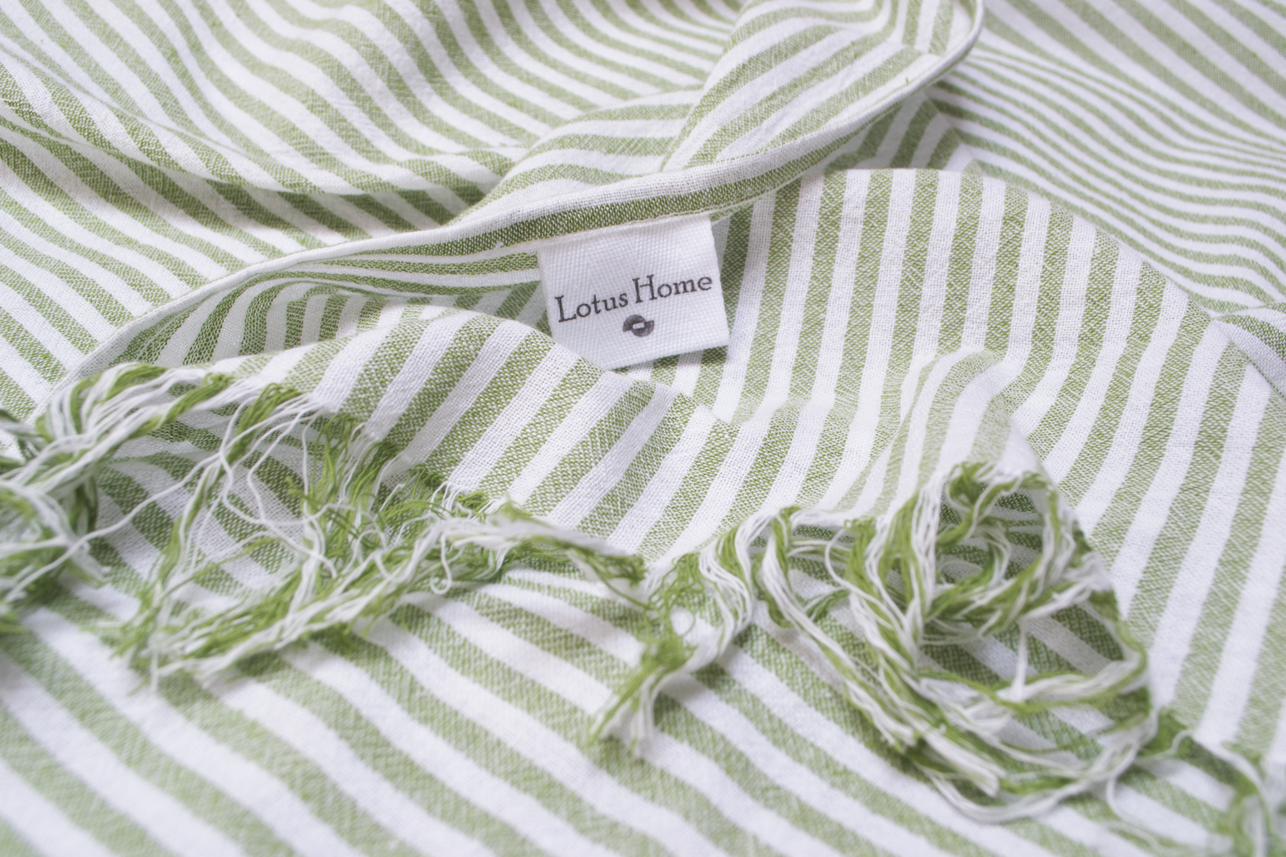 Рушник Lotus Home Pestemal - Argosa stripe 85*175 green зелений - фото 3