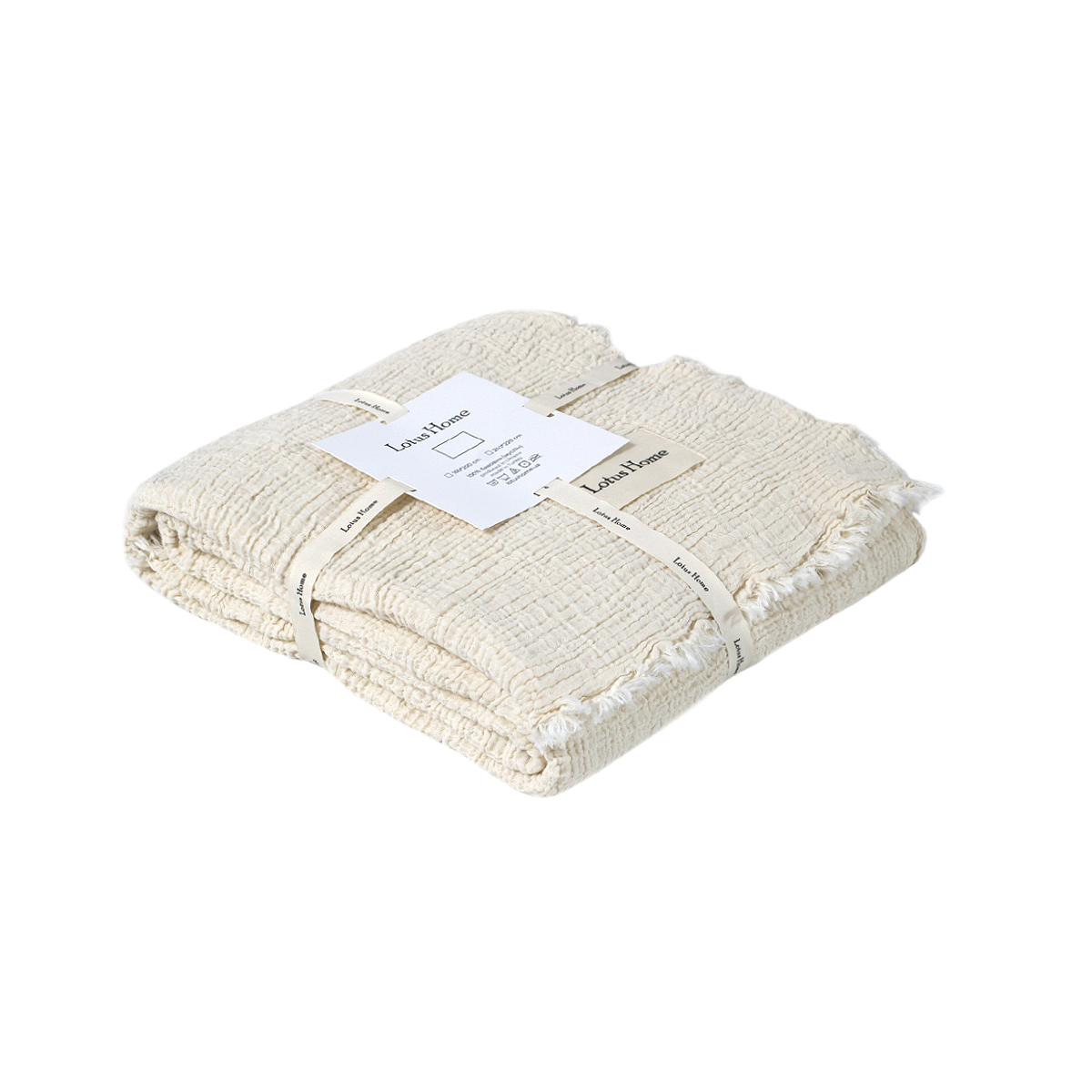 Покривало Lotus Home - Larna muslin cream 200*220