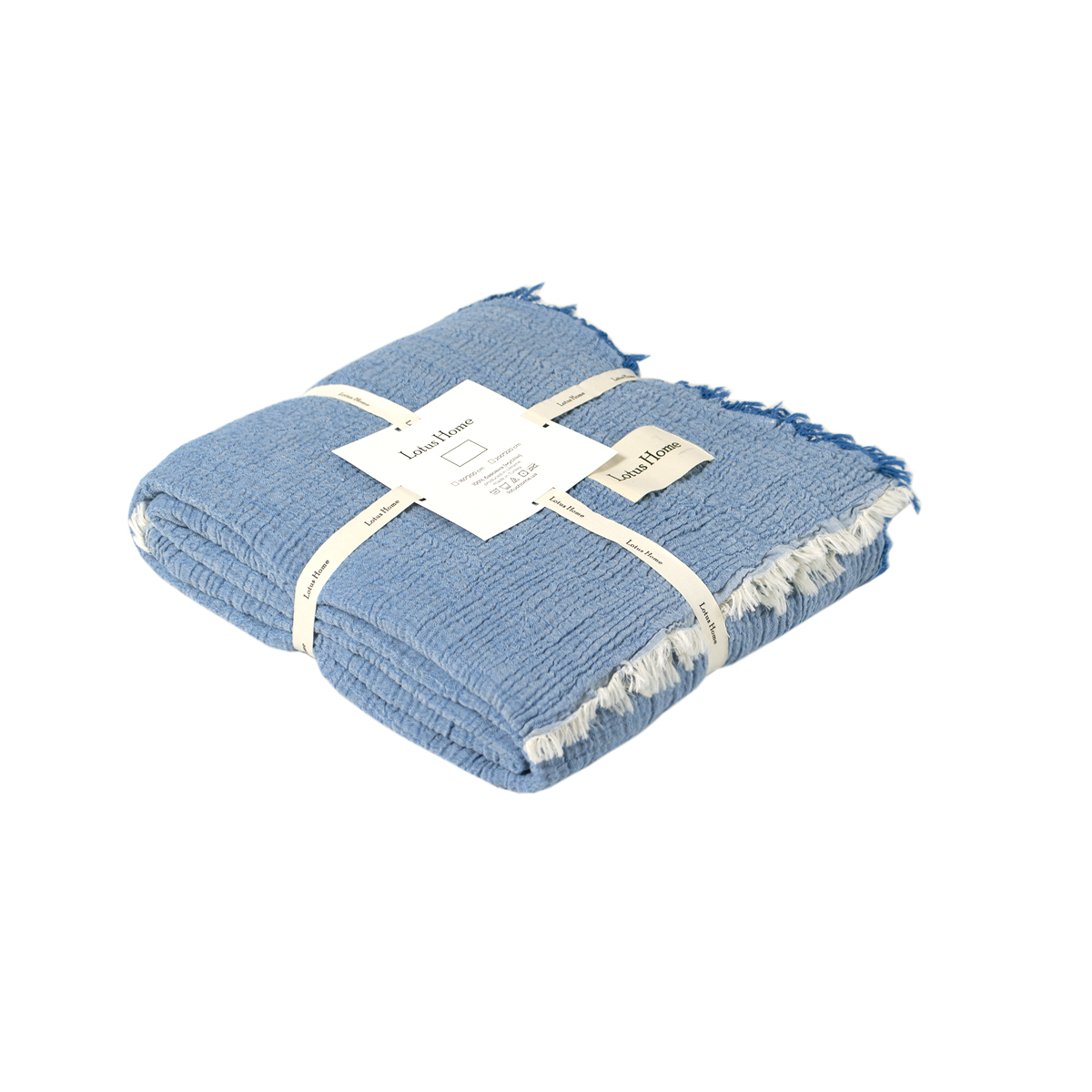 Покривало Lotus Home - Larna muslin blue 200*220