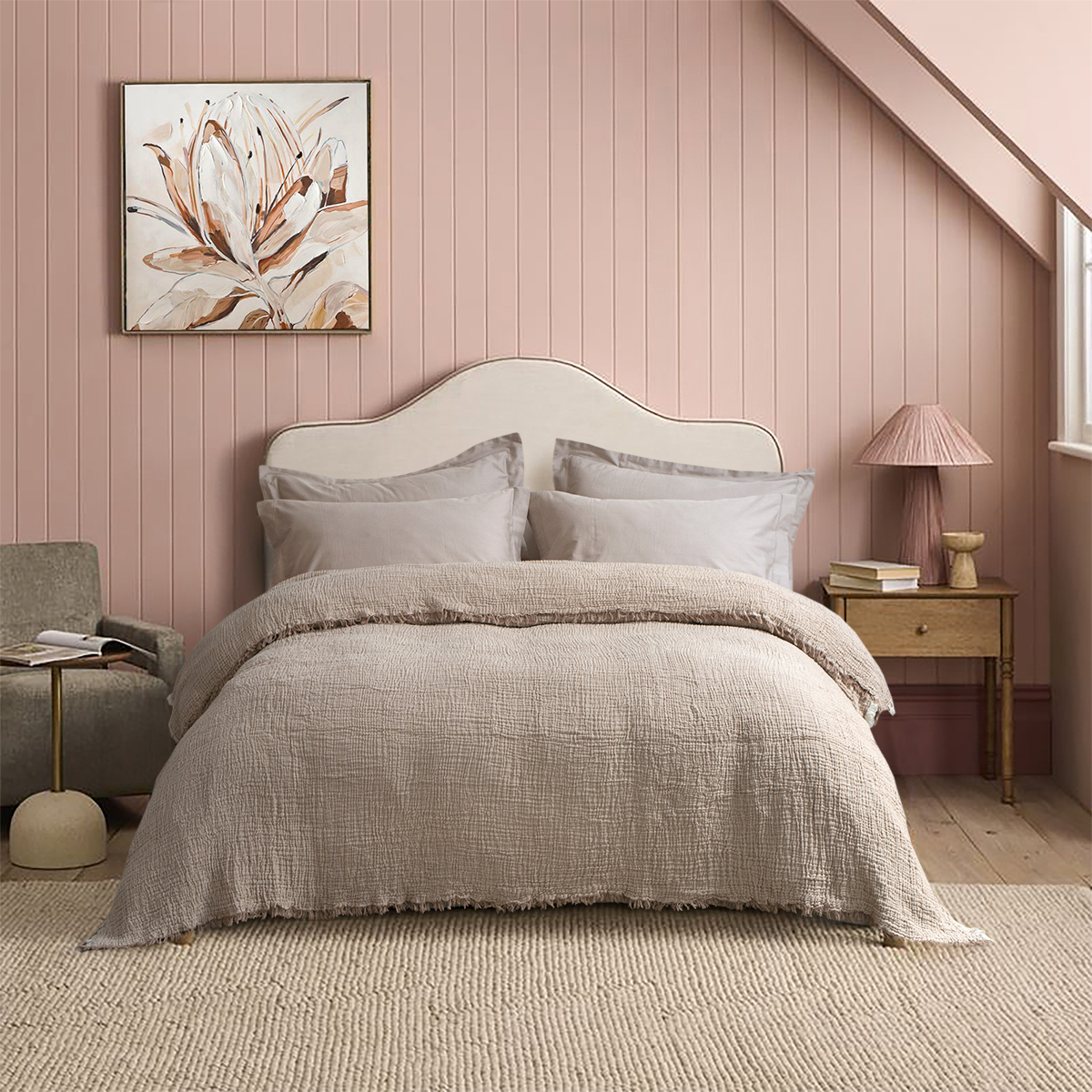 Покривало Lotus Home - Larna muslin beige 160*200 - фото 2