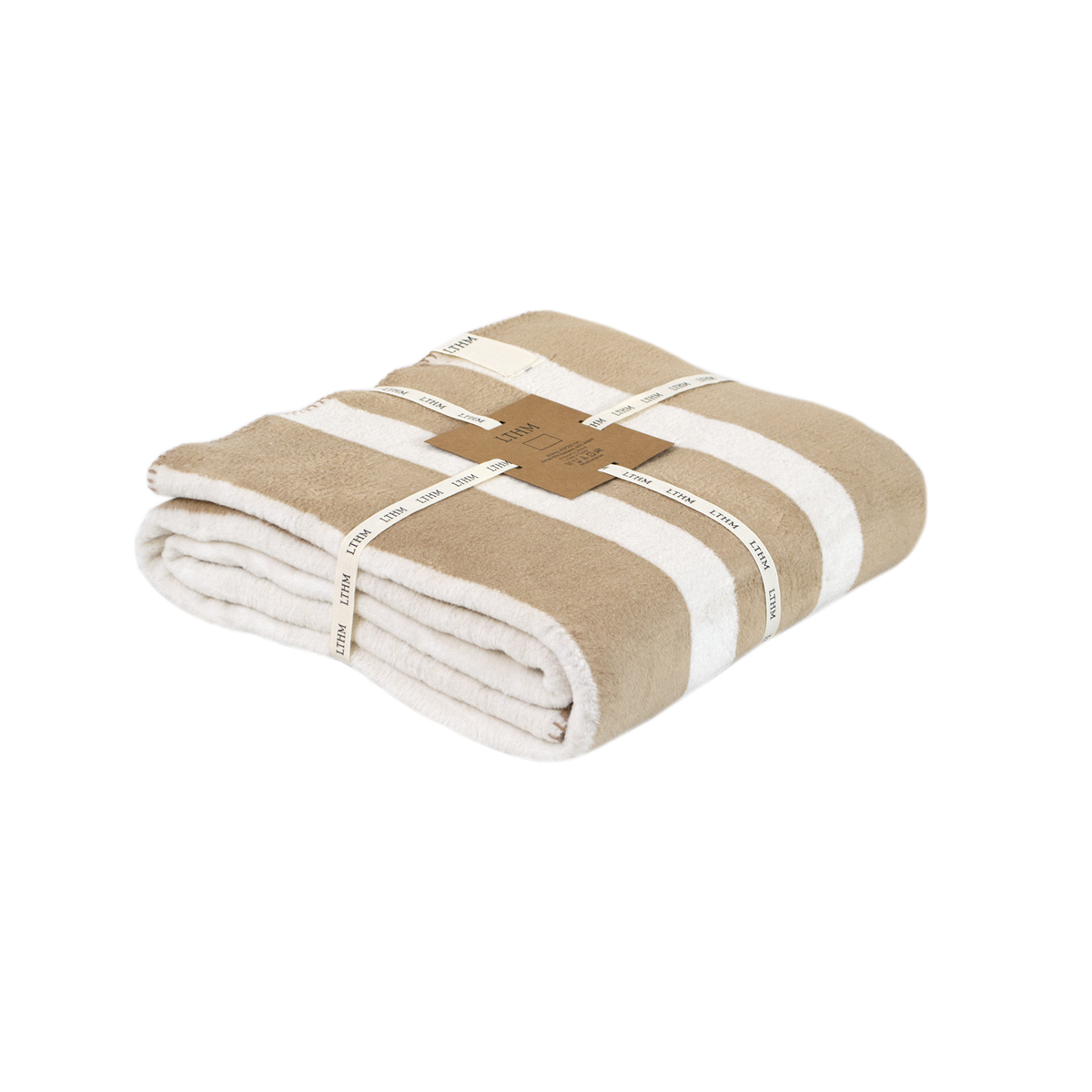 Плед Lotus Home - Infinity Stripe бежевий 200*220 - фото 6