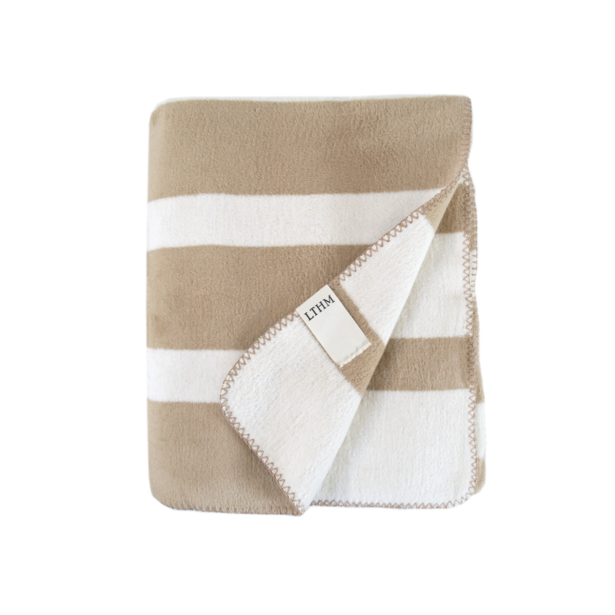 Плед Lotus Home - Infinity Stripe бежевий 200*220 - фото 3
