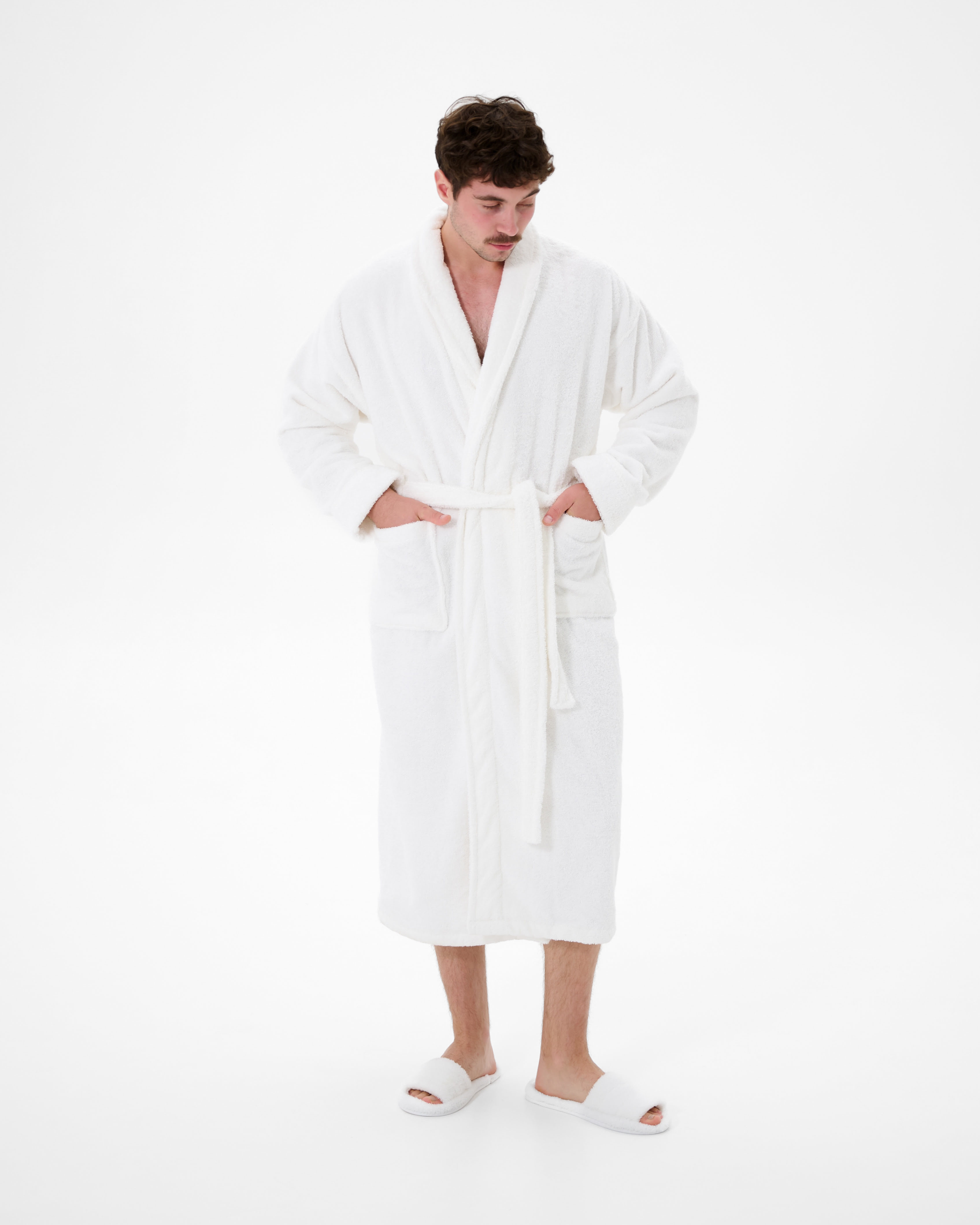 Халат махровий unisex Lotus Home - Basic Soft білий S - фото 2