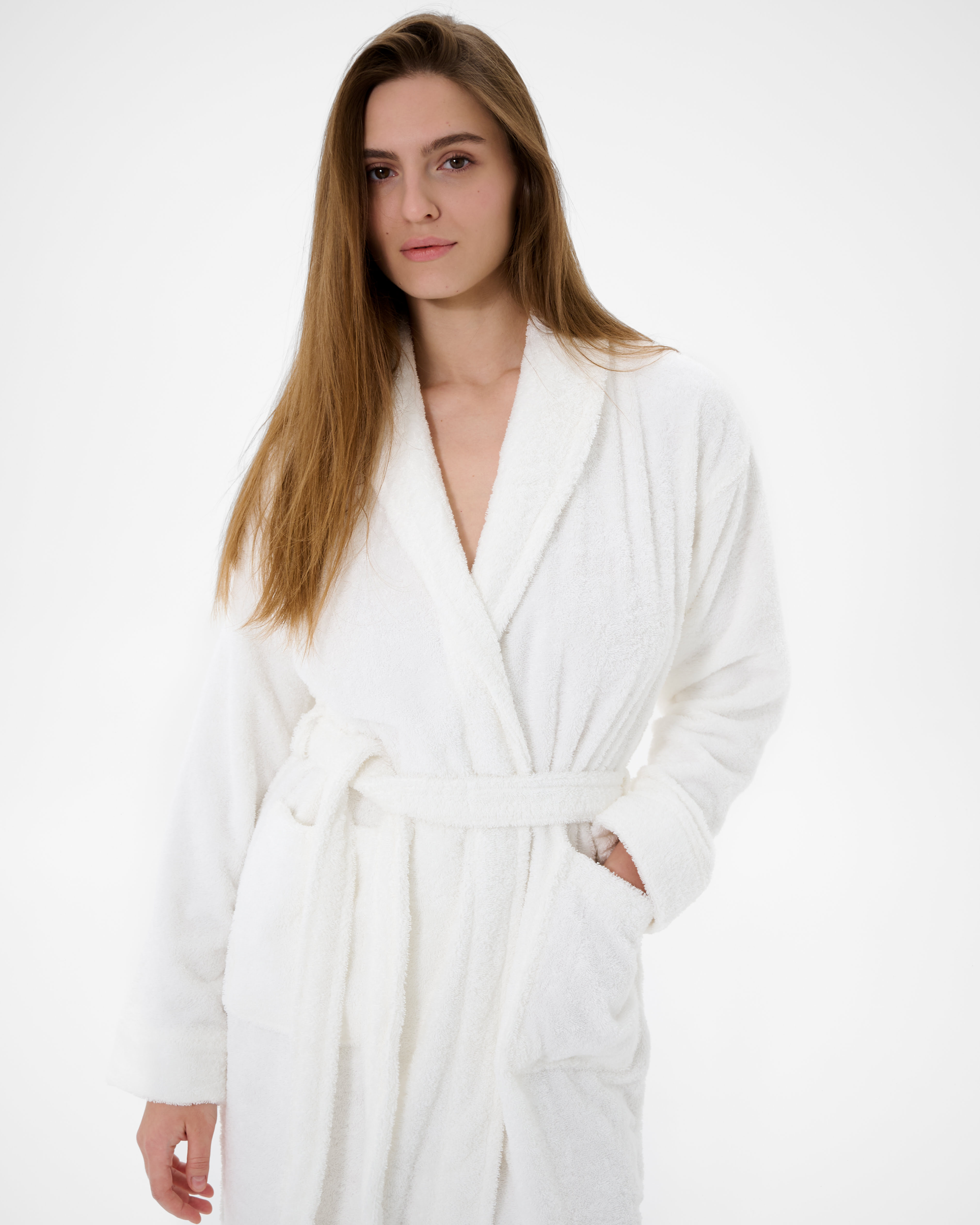Халат махровий unisex Lotus Home - Basic Soft білий 2XL - фото 5