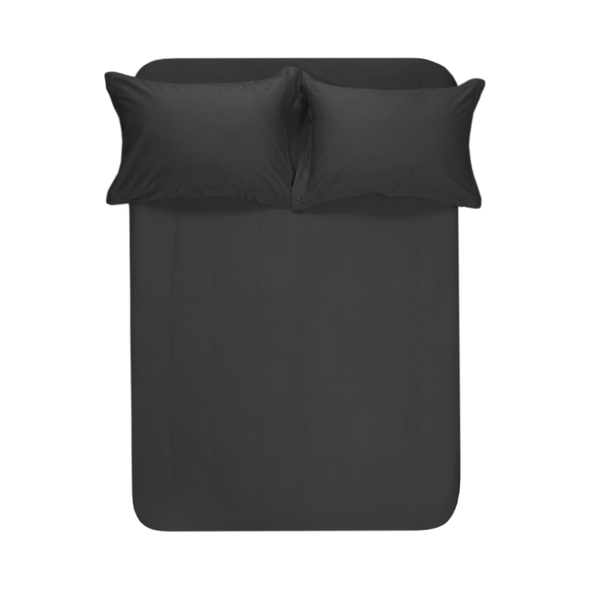 Простирадло на резинці з наволочками сатин Lotus Home - Dakota Modern антрацит 180*200+50*70 (2)