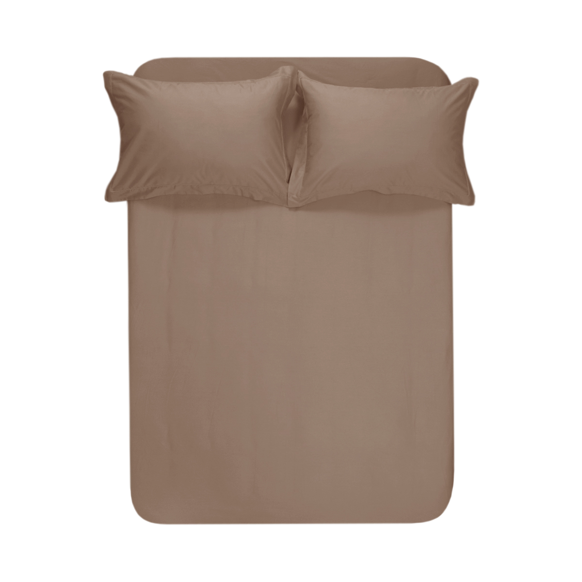 Простирадло на резинці з наволочками сатин Lotus Home - Dakota Modern кавовий 180*200+50*70 (2)