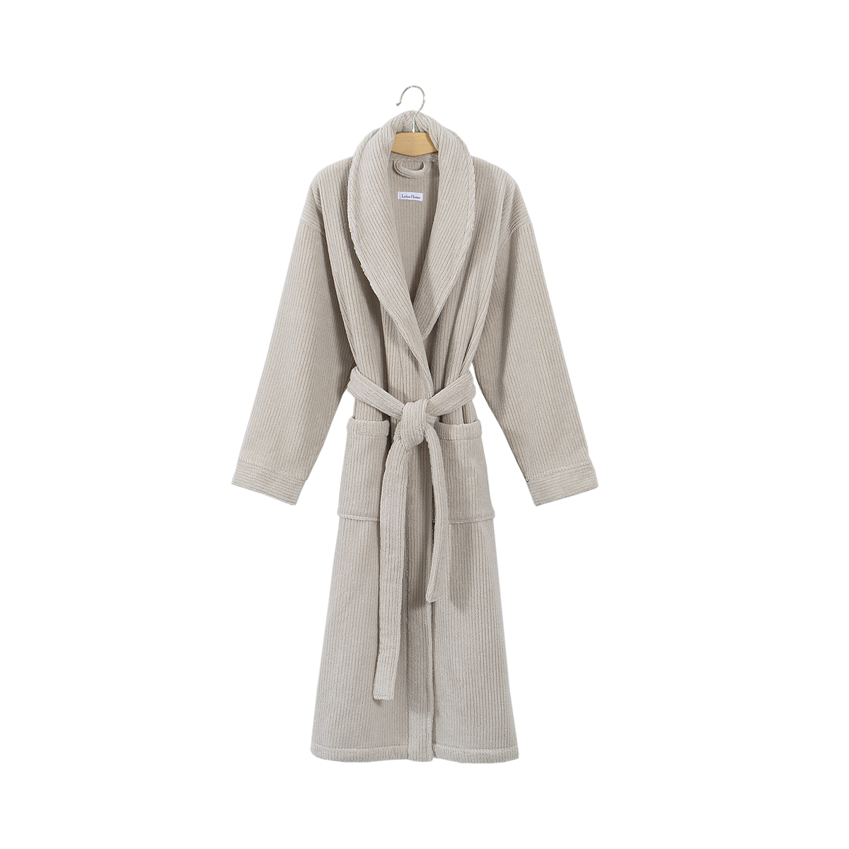 Халат unisex Lotus Home - Bold New beige махровий M - фото 6