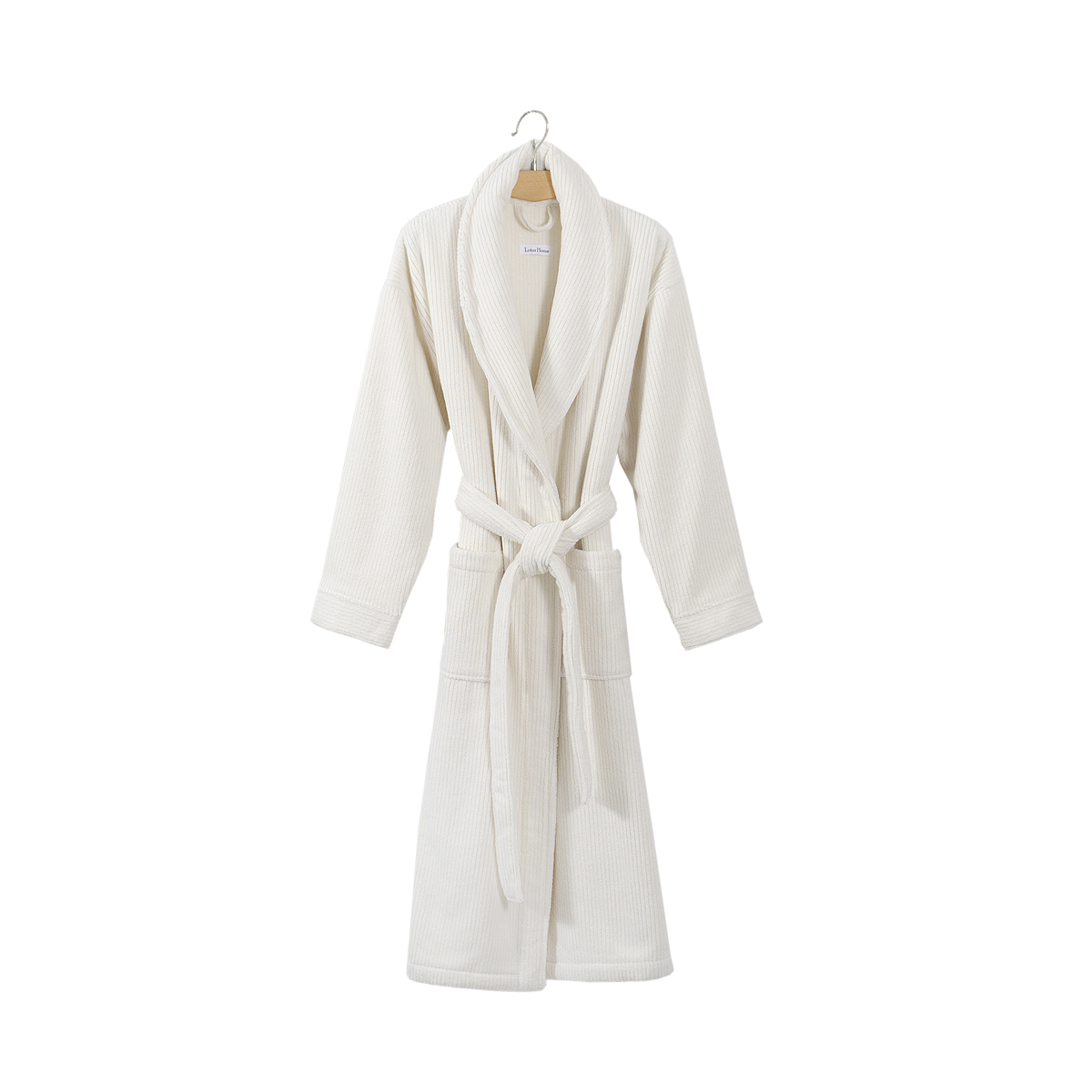 Халат unisex Lotus Home - Bold New Microcotton off white махровий M - фото 6