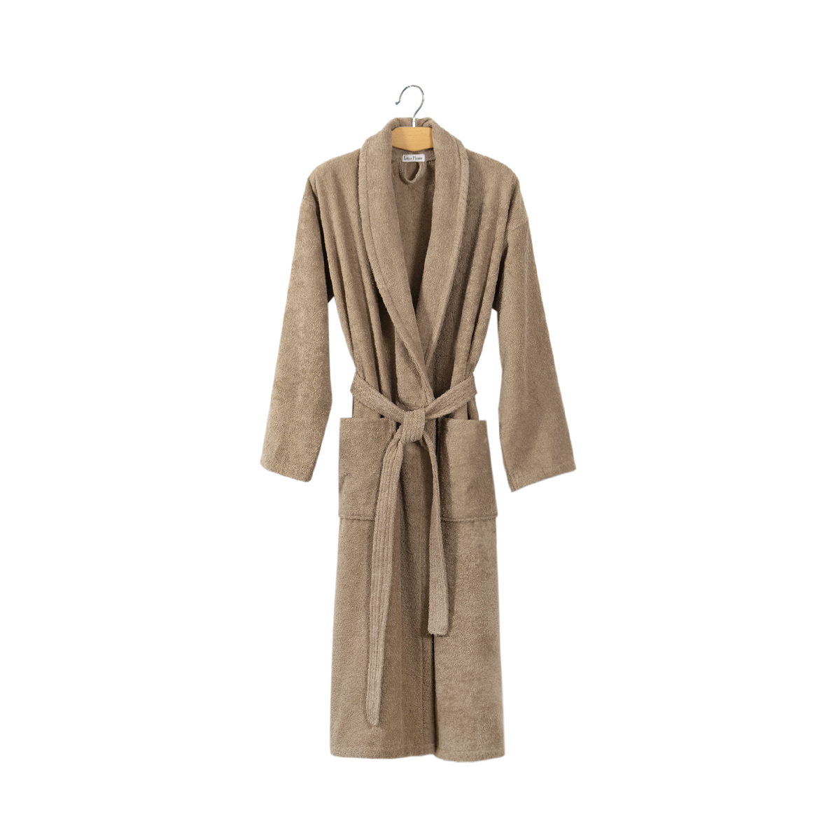 Халат махровий unisex Lotus Home - Basic New Line бежевий S - фото 5