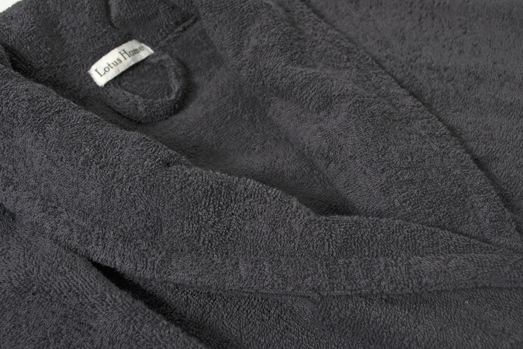 Халат махровий unisex Lotus Home - Basic New Line антрацит 2XL - фото 4