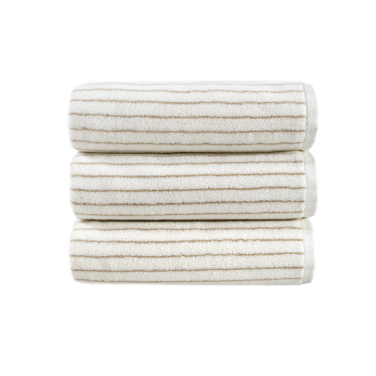 Рушник Lotus Home Готель Premium - Microcotton Stripe Ecru-Kahve 90*150 550 г/м²