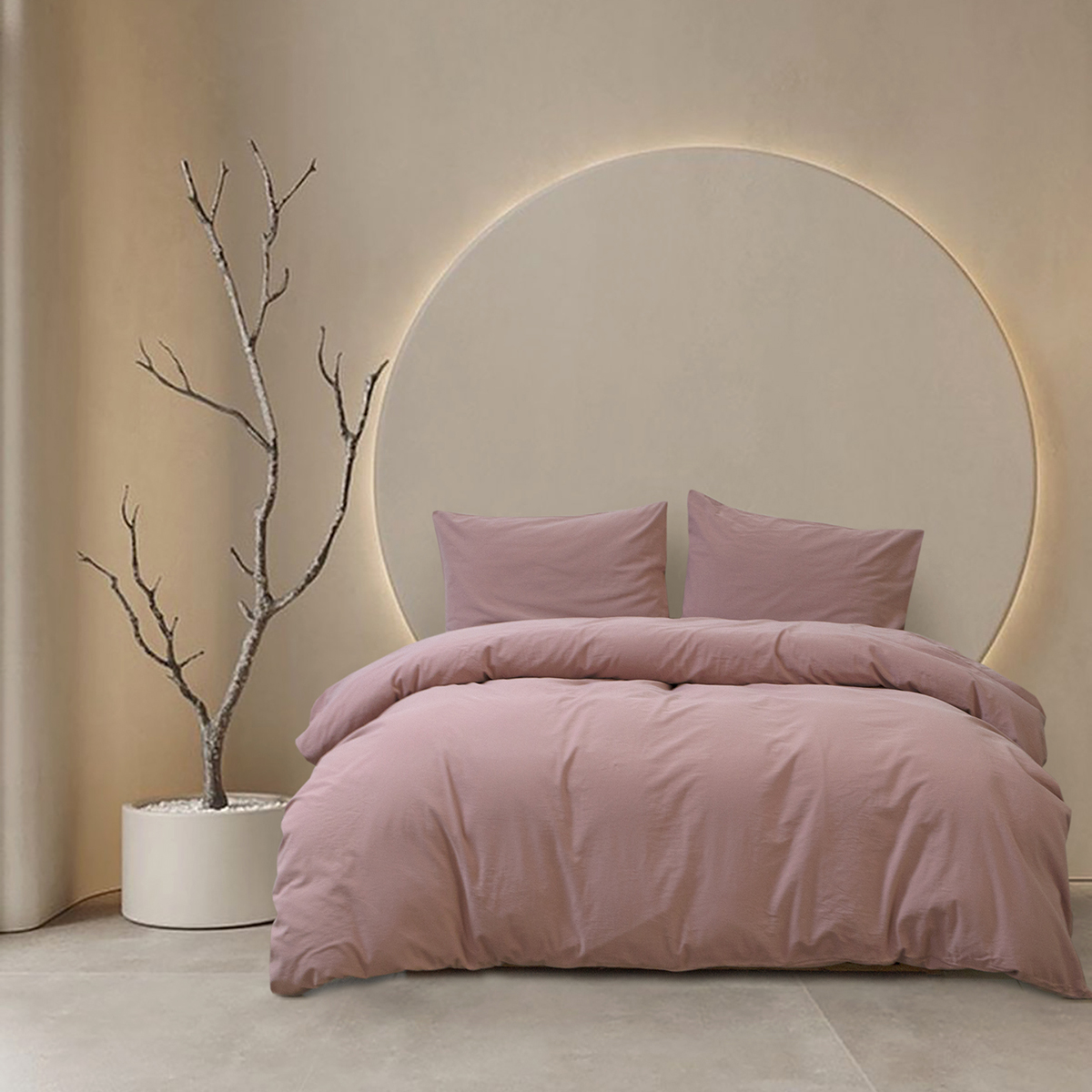 Постільна білизна Lotus Home Washed cotton - Kansas пудровий євро - фото 2