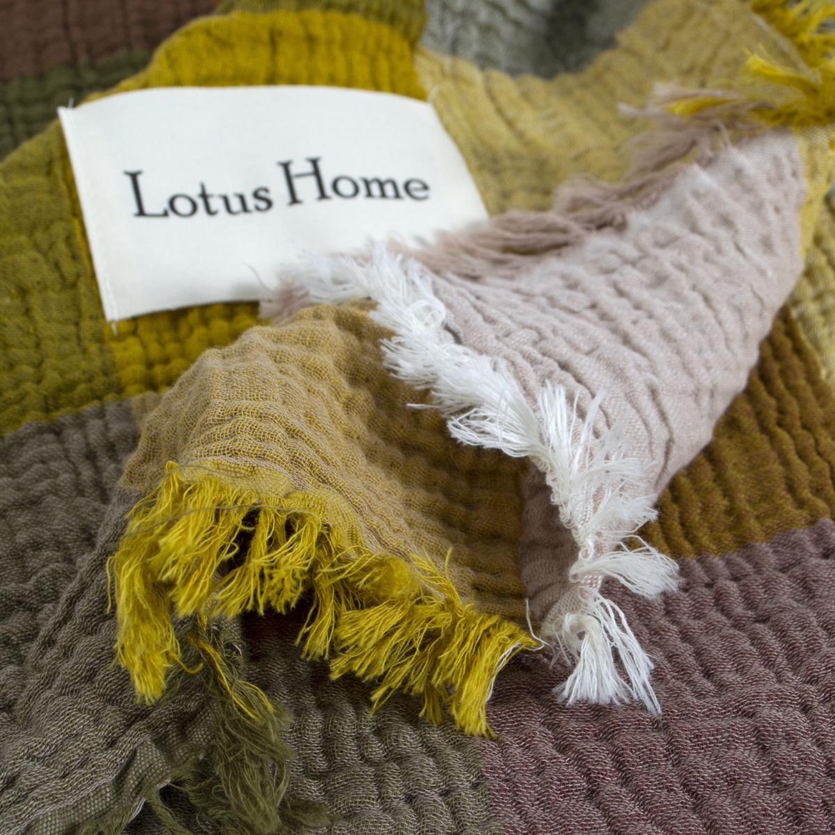 Покривало Lotus Home - Lucca muslin гірчичний 240*260 - фото 4